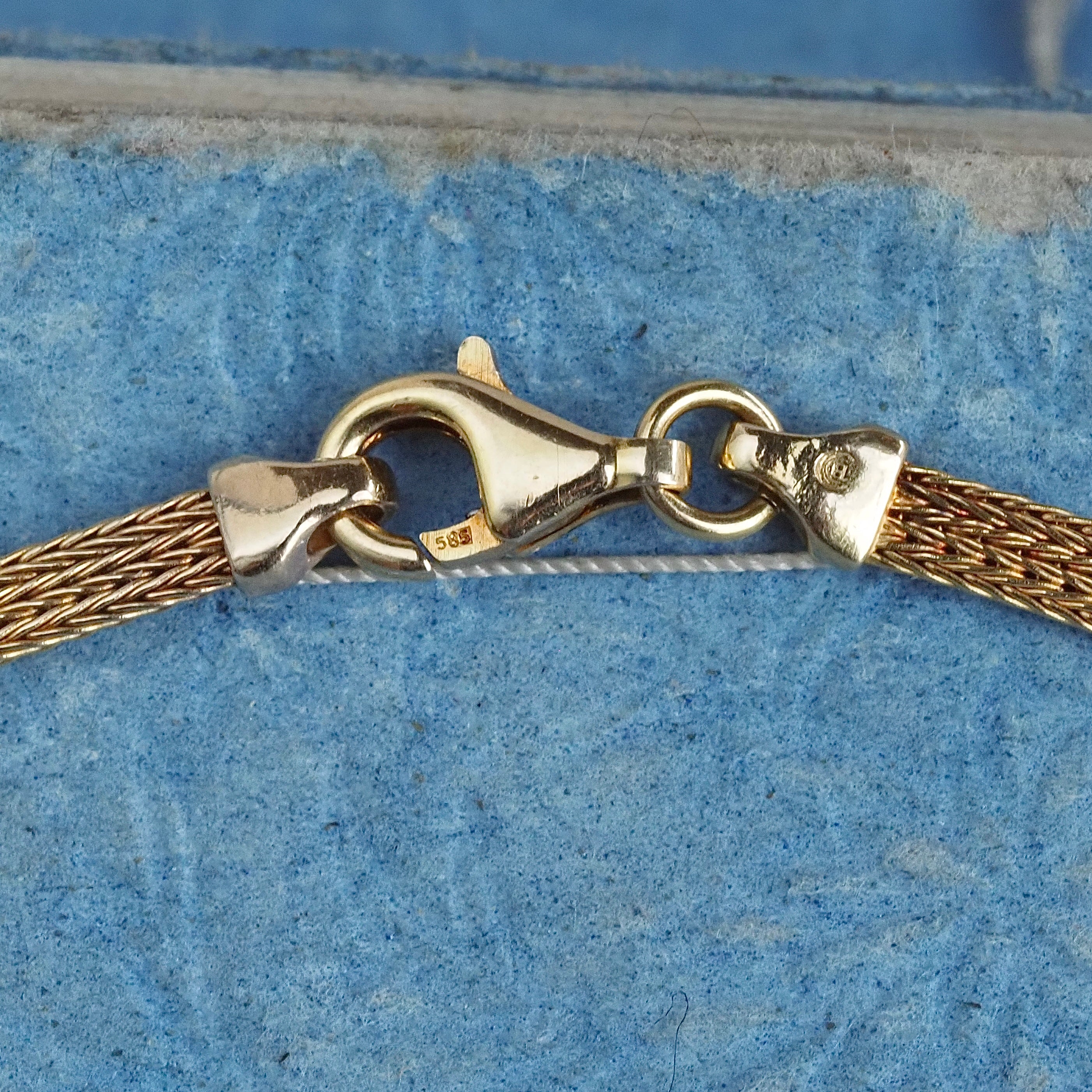 Vintage Italian Woven Chain Collar 14k Gold Necklace