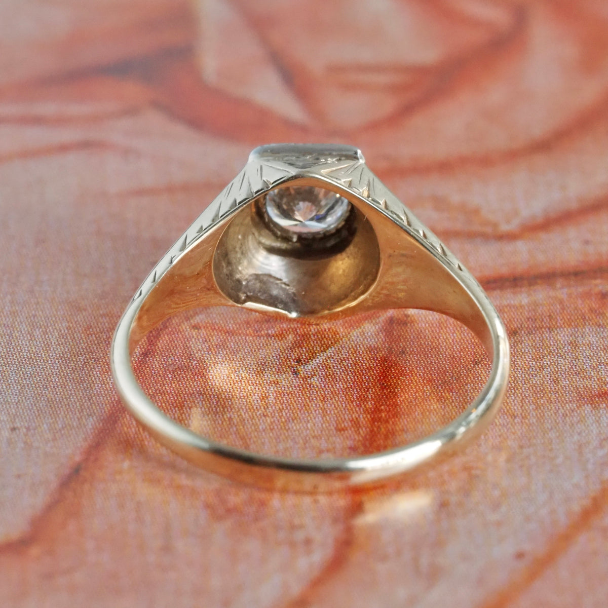 Antique Art Deco Diamond 14k Gold Solitaire Engagement Ring