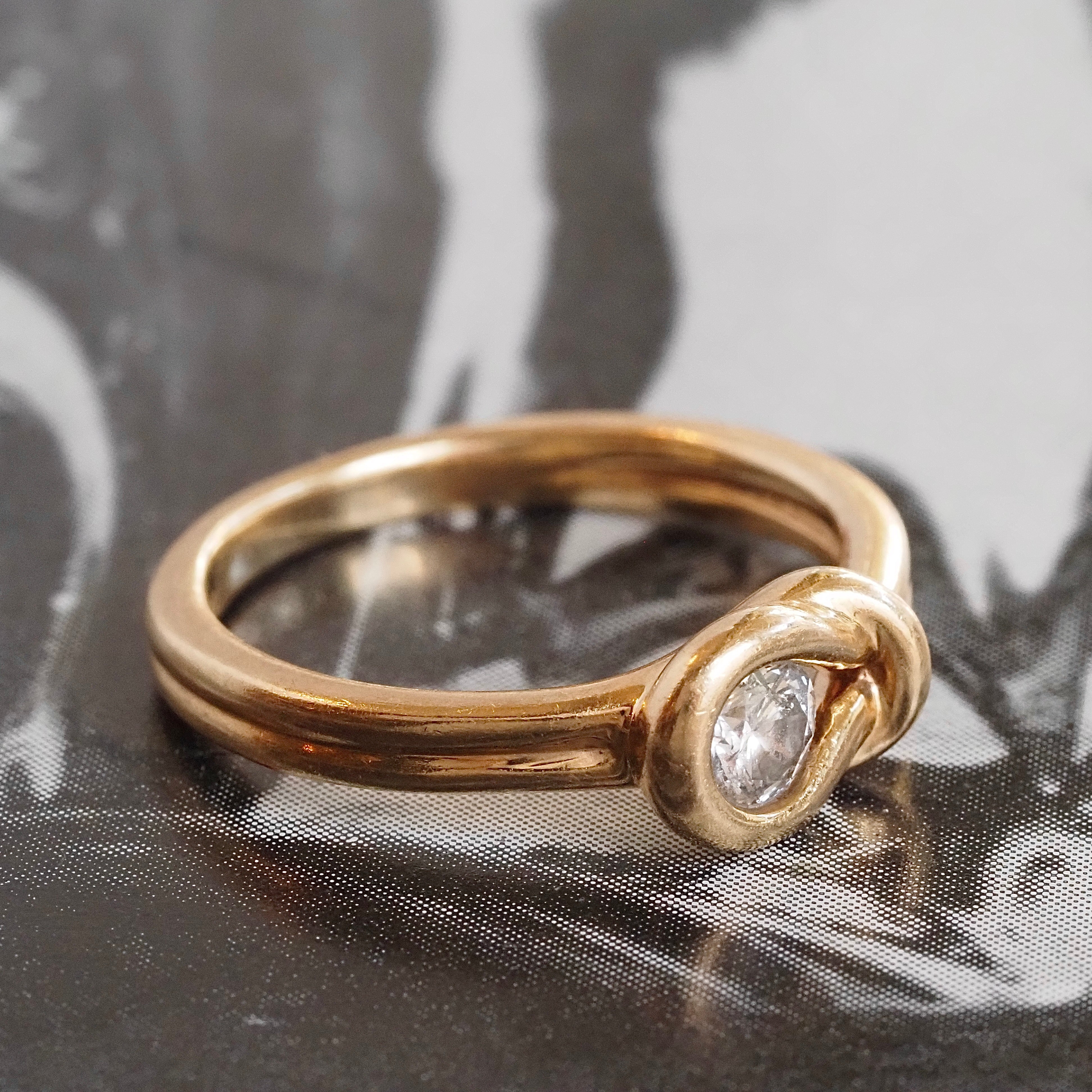 14k Gold Diamond Knot Band