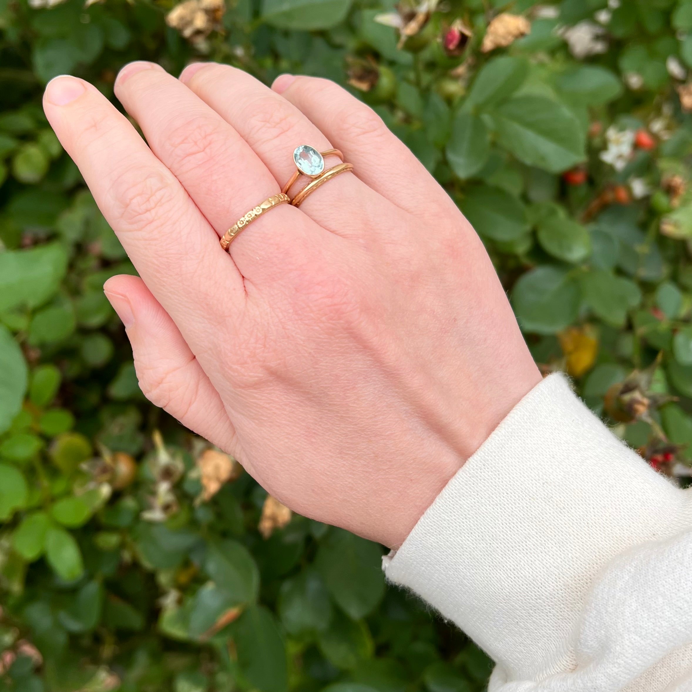 Antique Aquamarine 9k Gold Ring