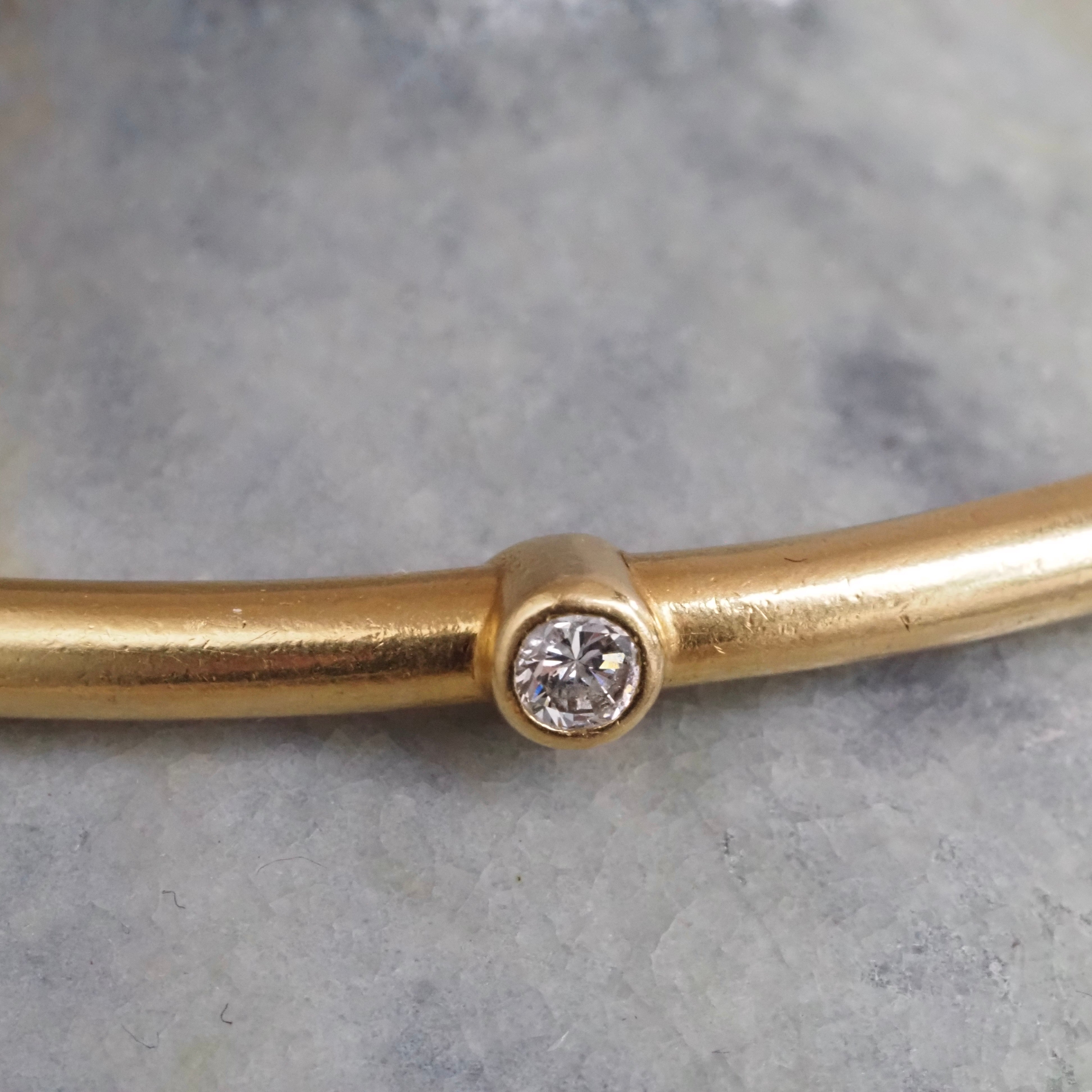 Solid 18k Gold Diamond Bangle Bracelet
