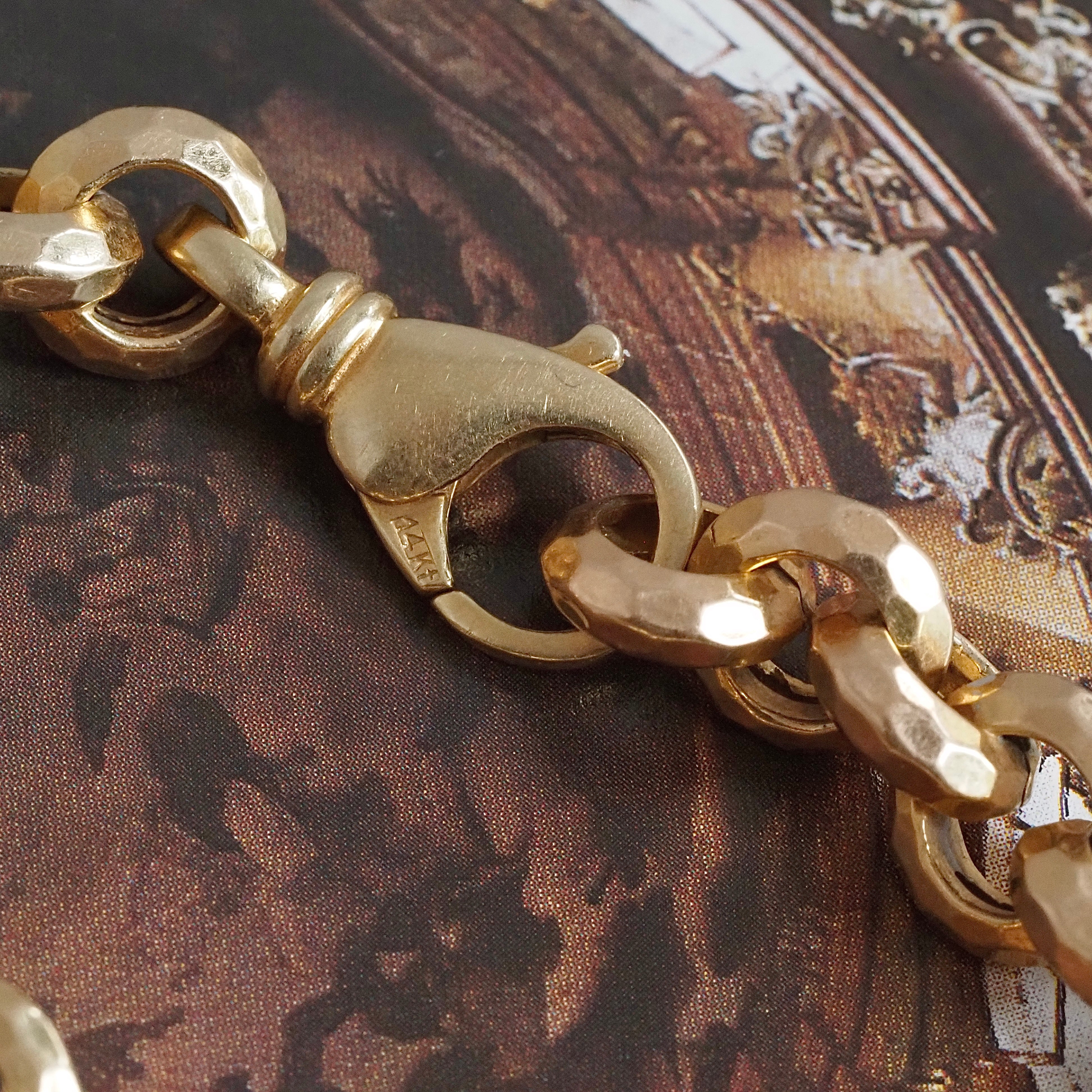 Vintage 14k Gold Faceted Rolo Bracelet