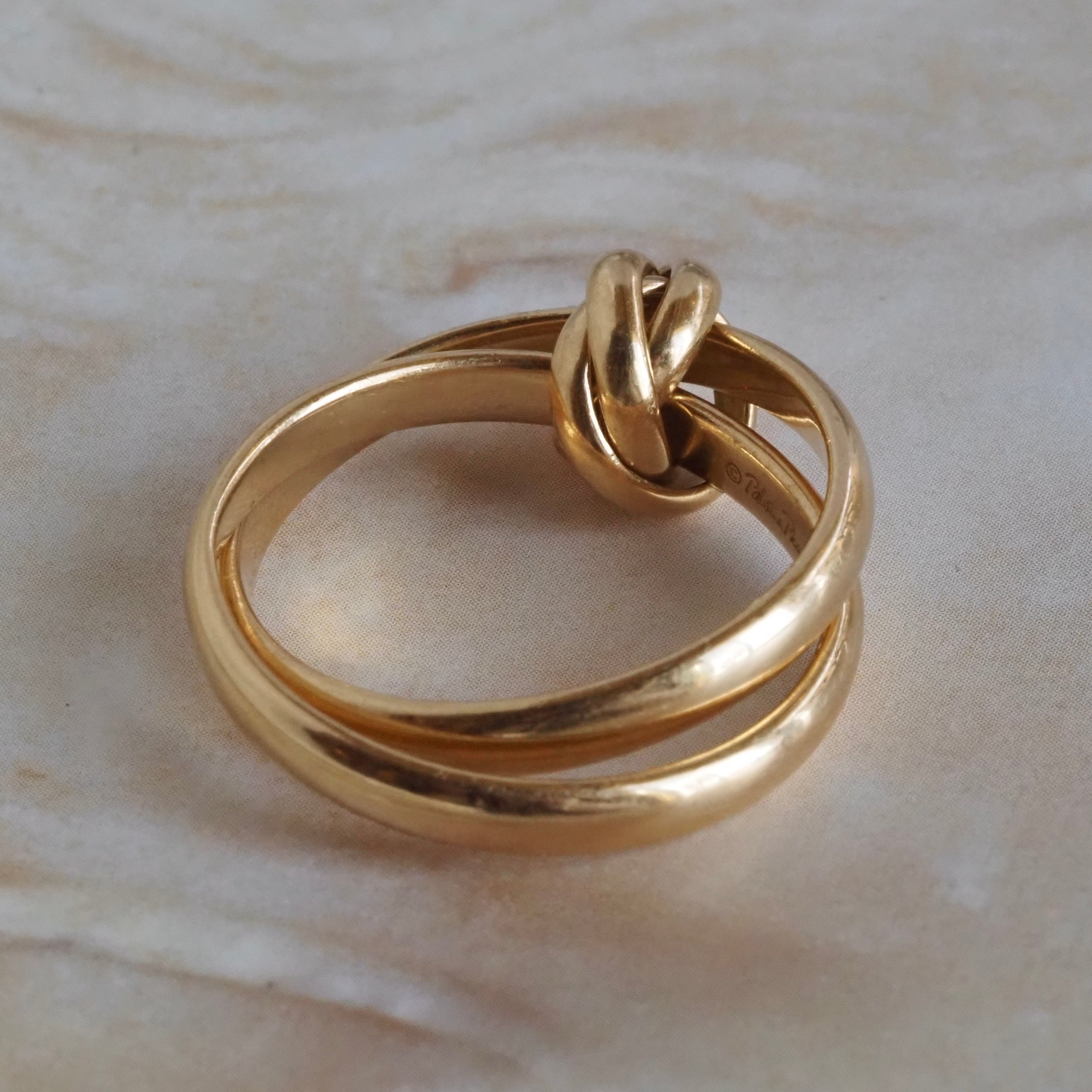 Vintage Tiffany 18k Gold Double Band Knot Ring by Paloma Picasso