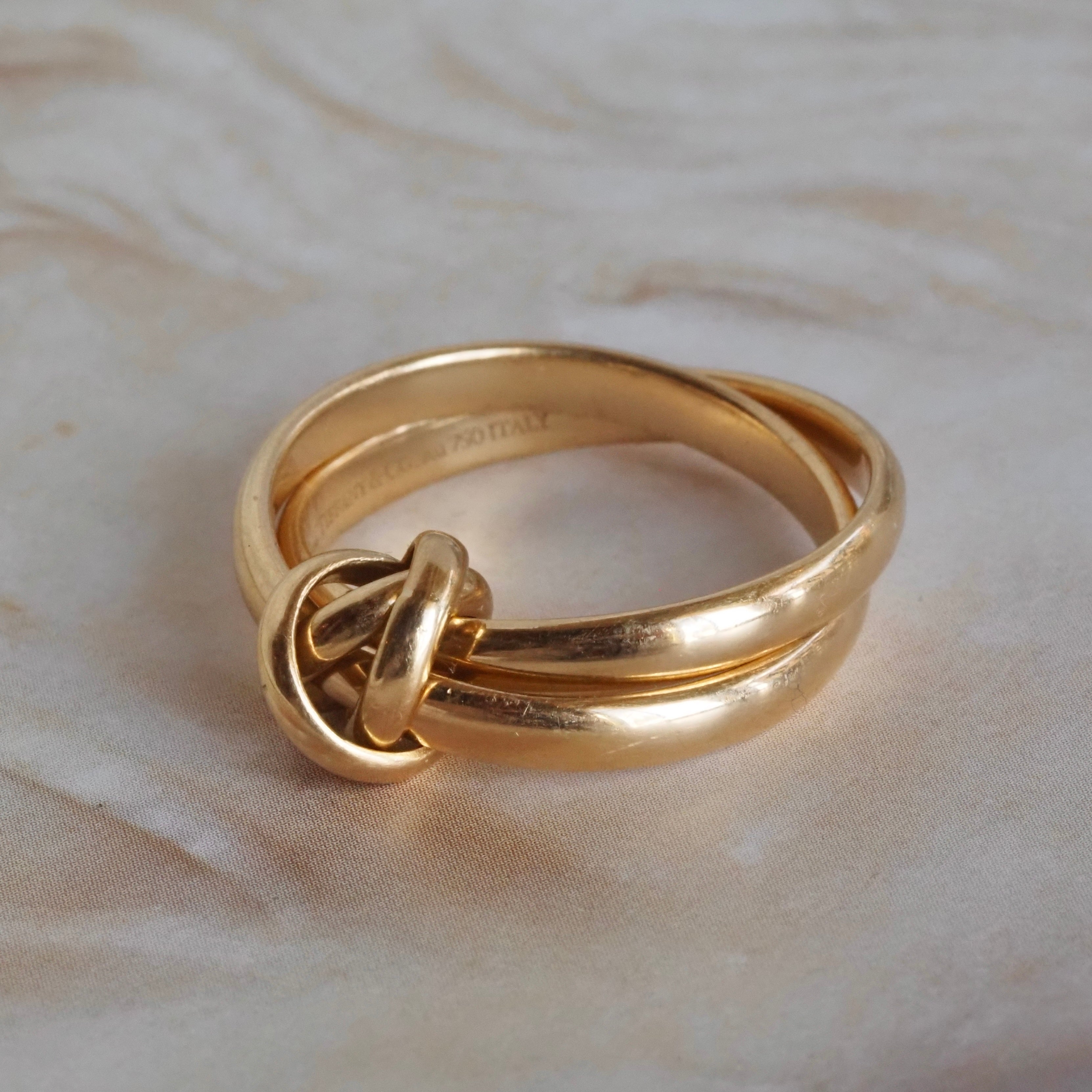 Vintage Tiffany 18k Gold Double Band Knot Ring by Paloma Picasso