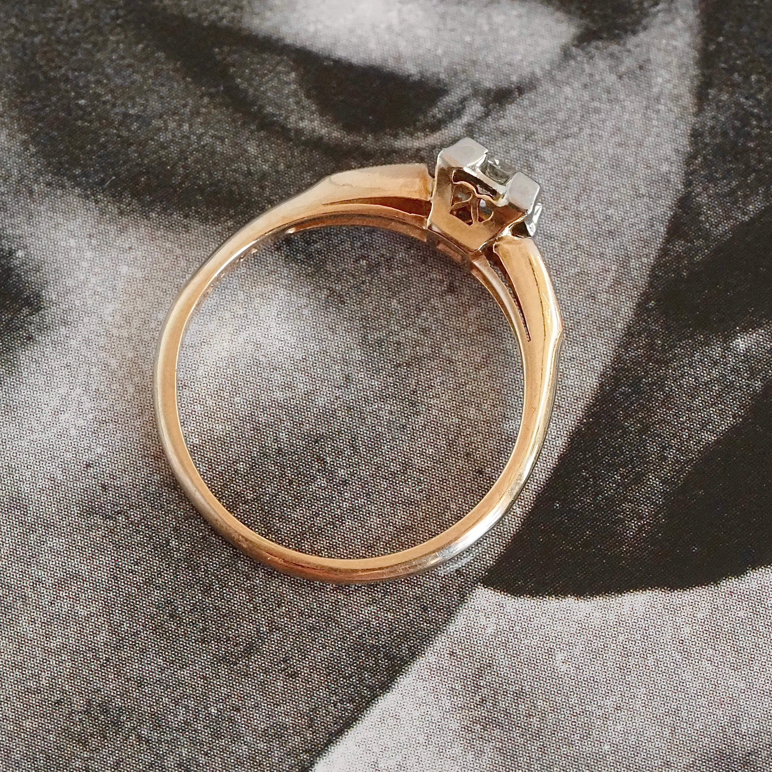 Mid-Century Old European Cut Diamond 14k Gold Engagement Ring