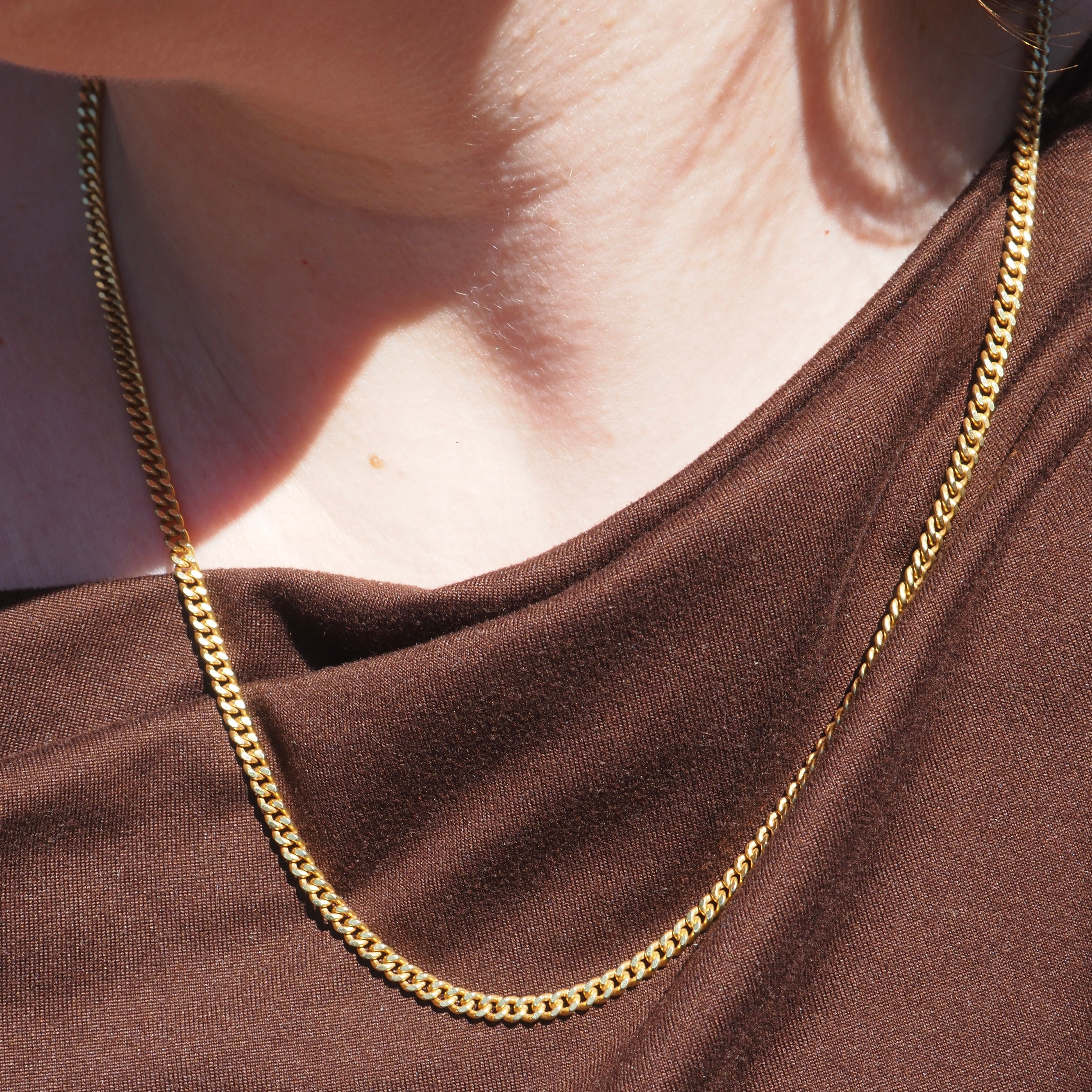 Vintage 14k Gold Curb Chain Necklace