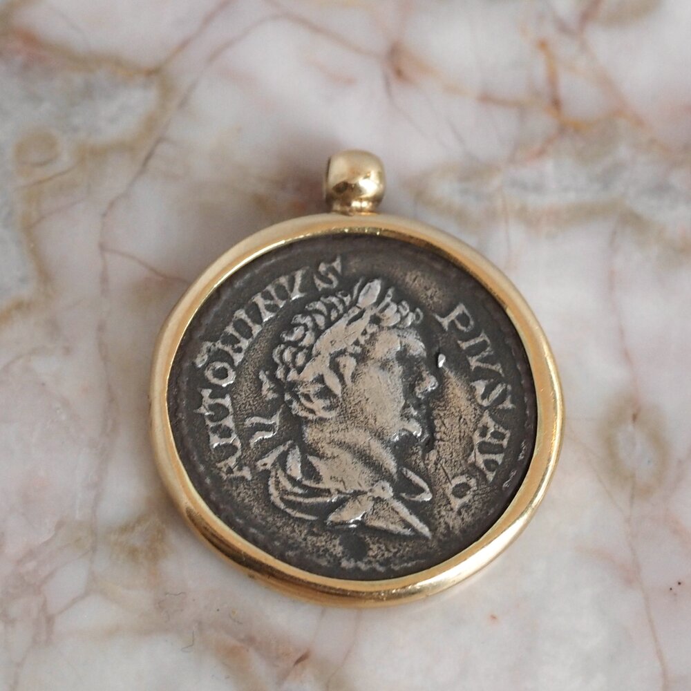 18k Gold Ancient Roman Coin Pendant