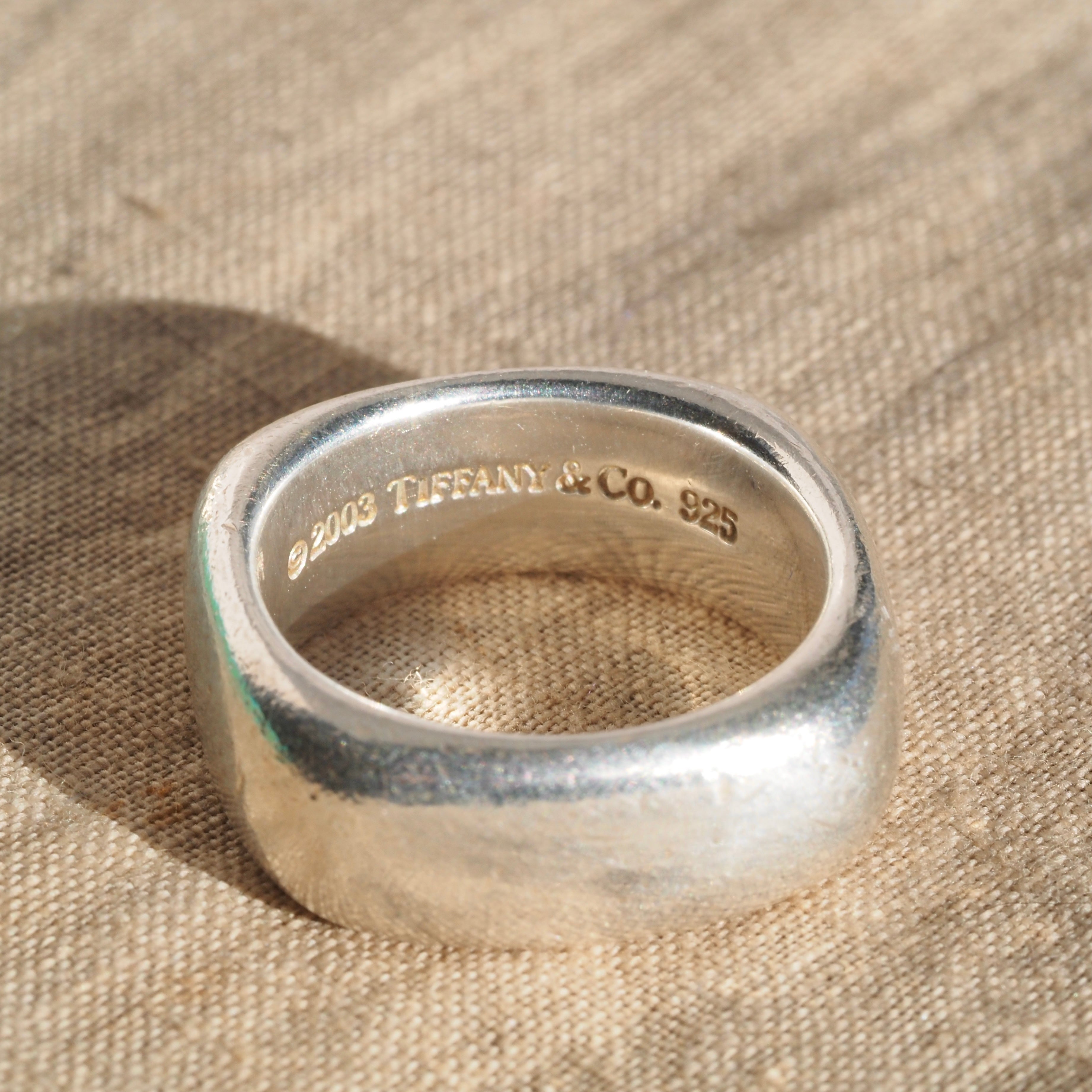 Vintage Tiffany Sterling Silver Squared Band