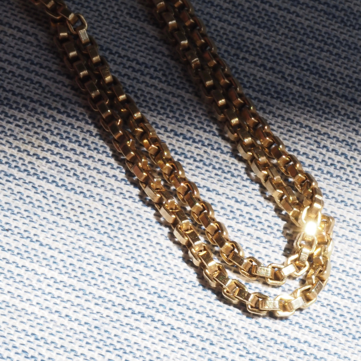 Vintage 14k Gold 3mm Box Chain Necklace