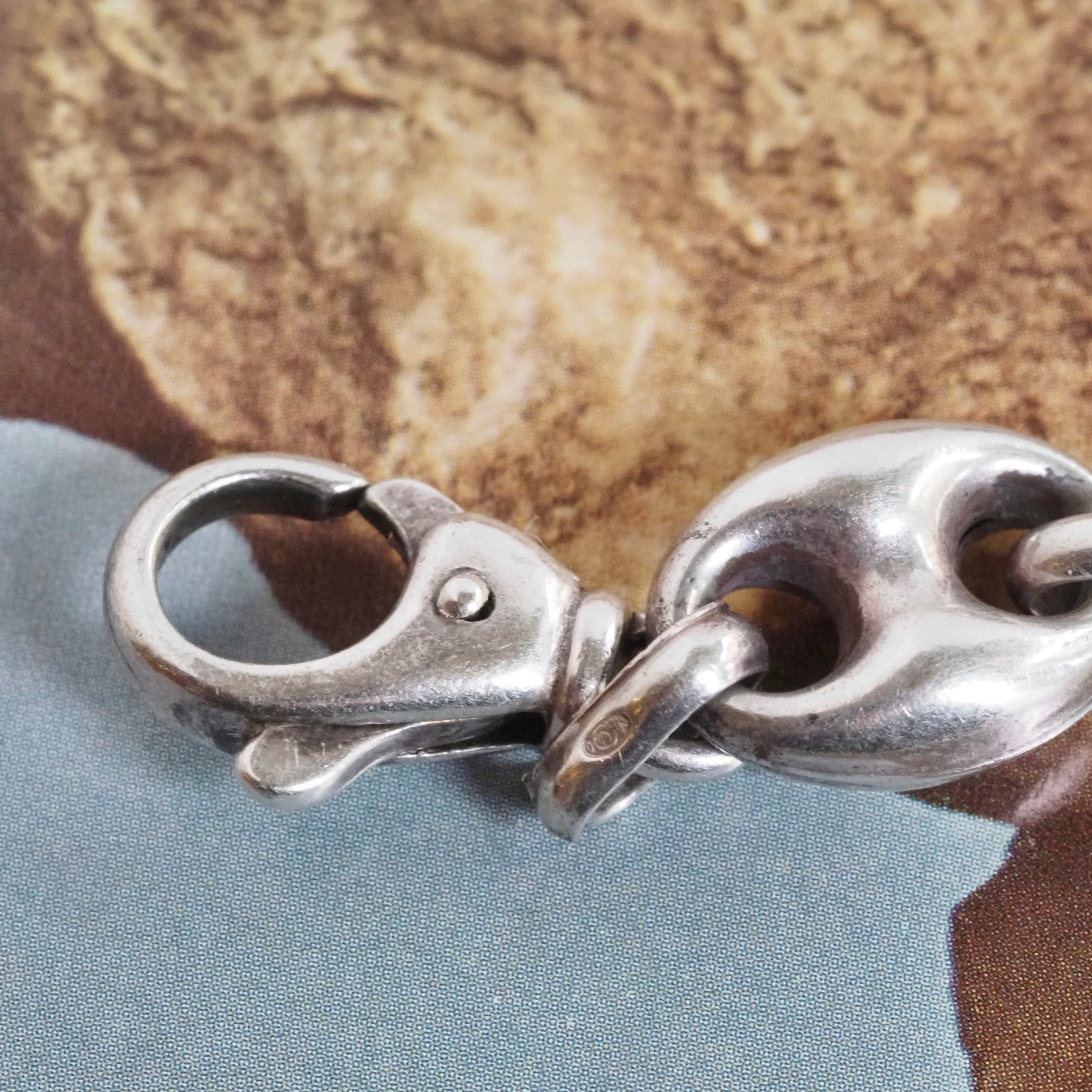 Vintage Italian Puffy Mariner Sterling Silver Necklace