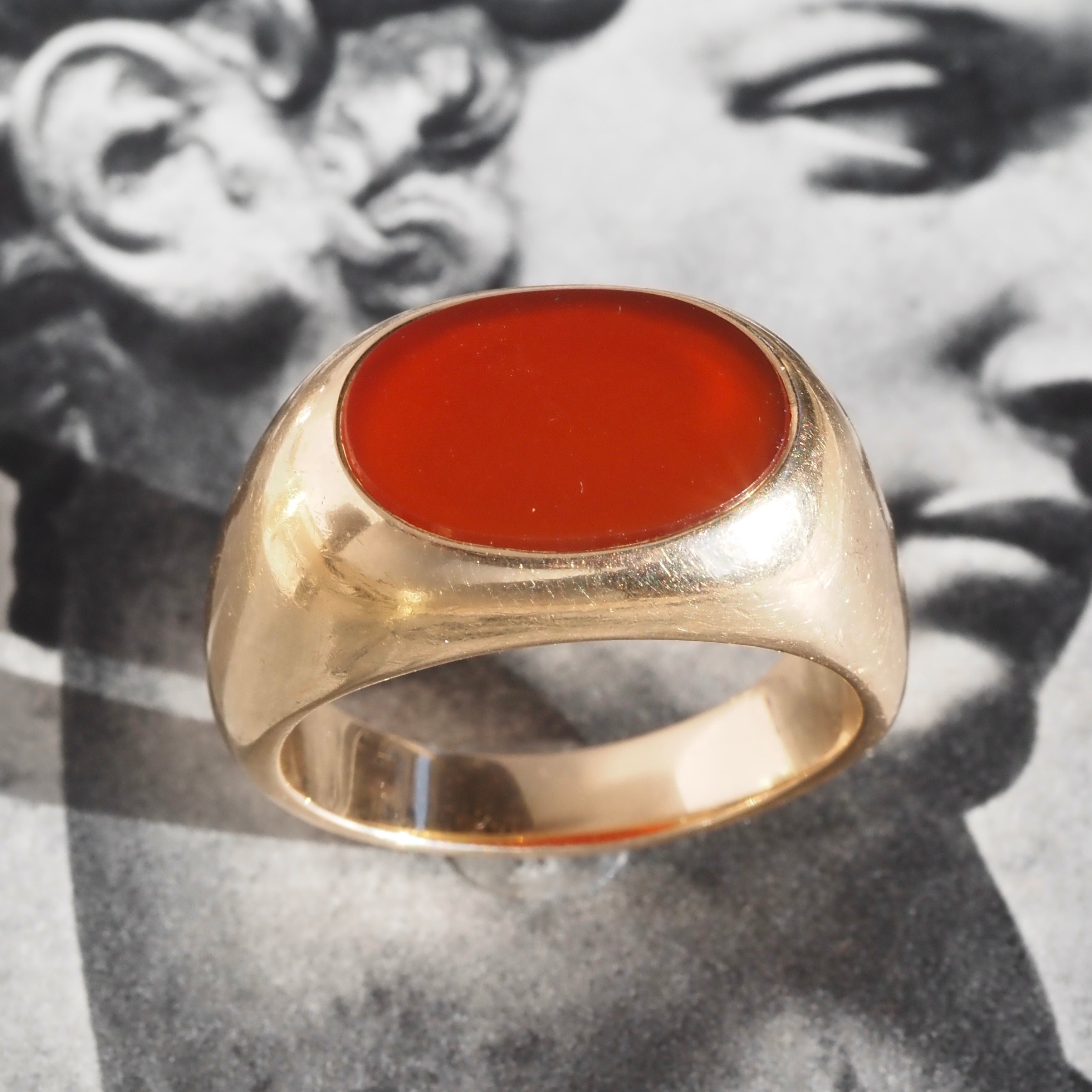 Vintage Carnelian 14k Gold Signet Ring