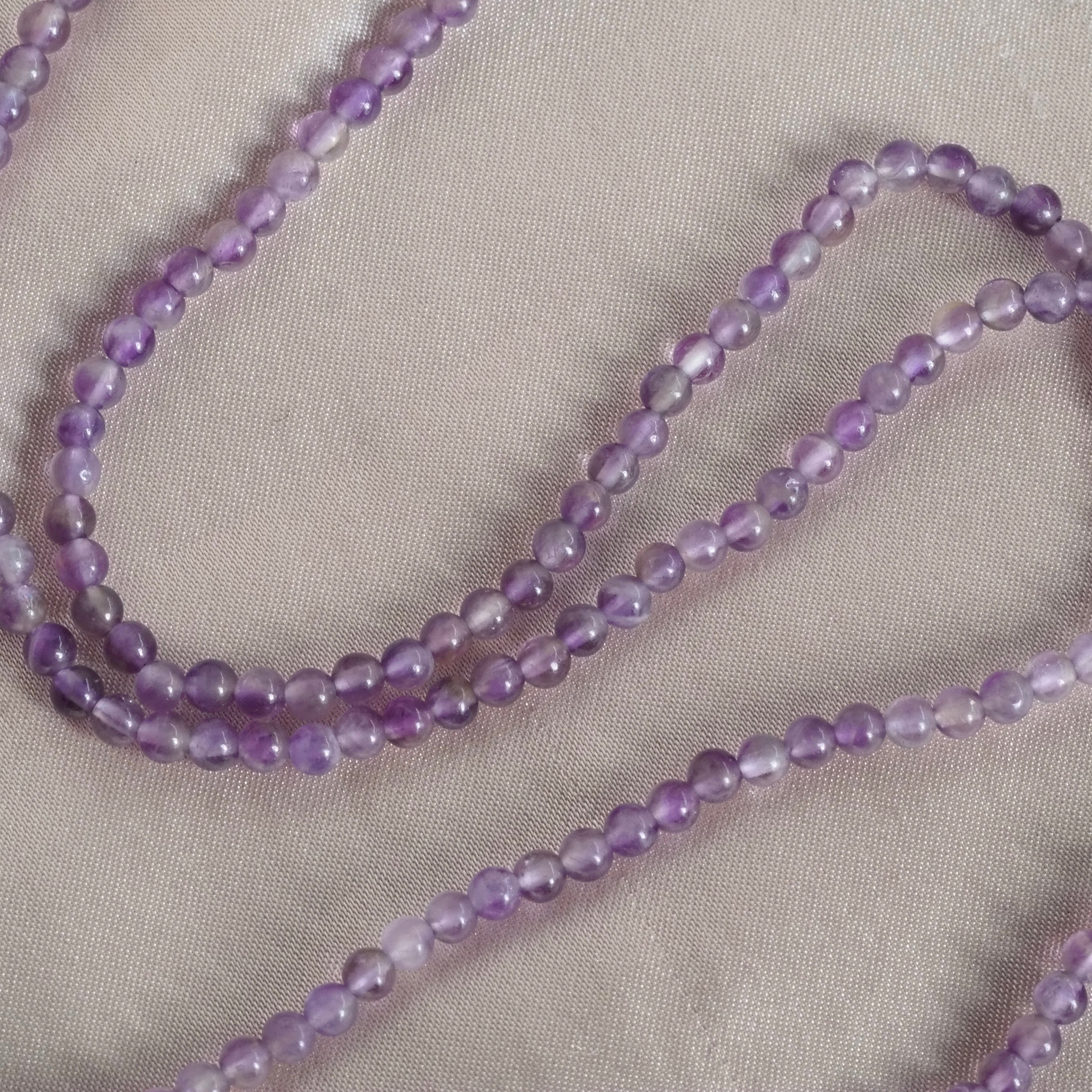 Vintage Chinese Amethyst Bead 24k Gold Lock Charm Necklace