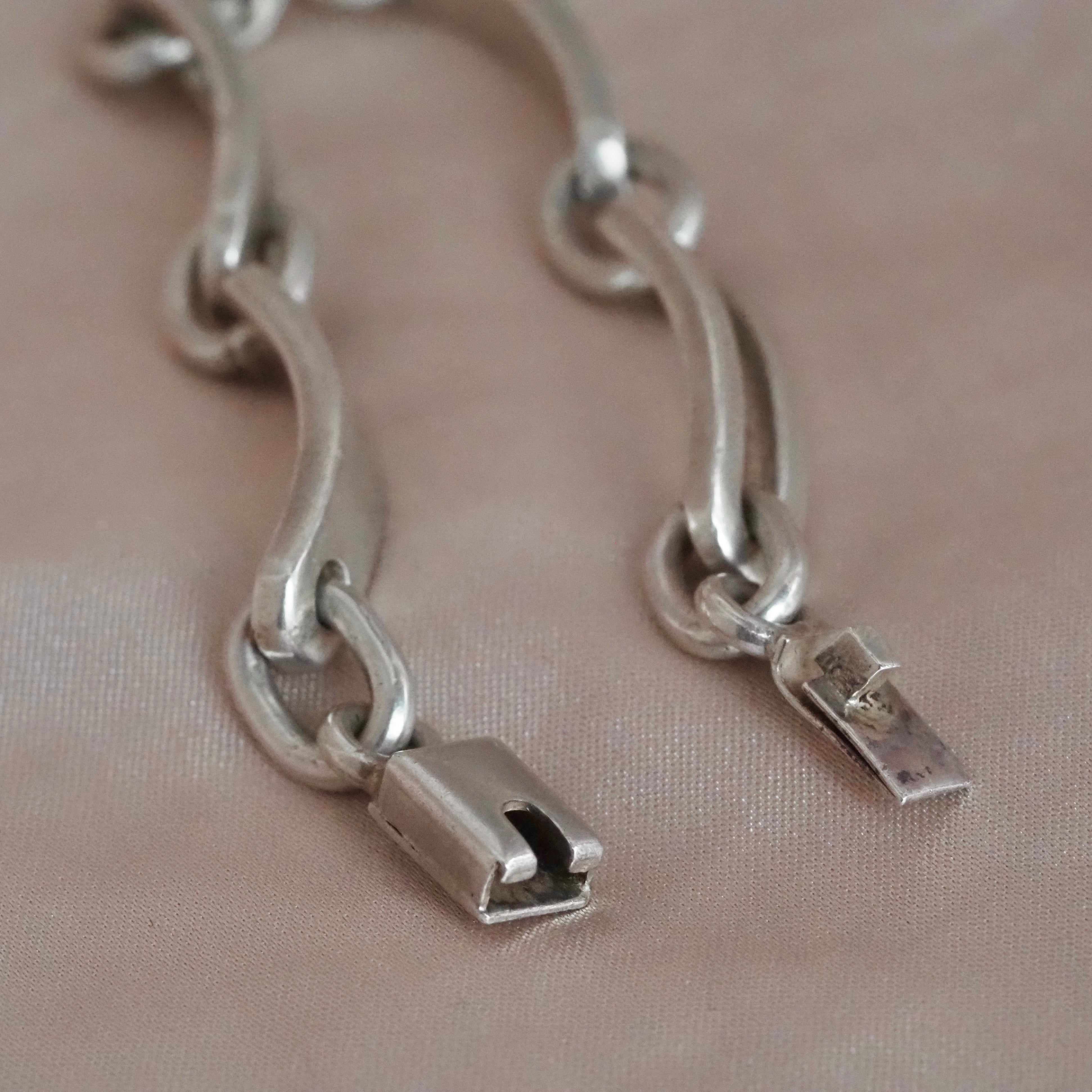 Vintage Sterling Silver Arched Link Bracelet