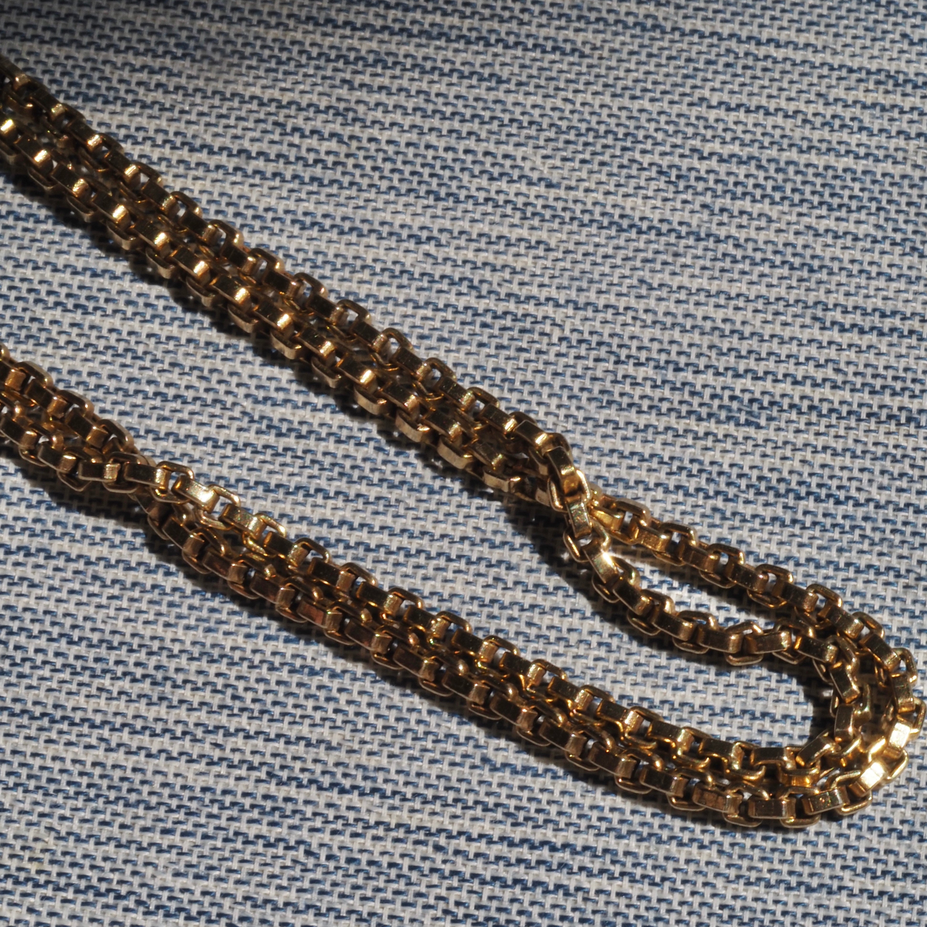 Vintage 14k Gold 3mm Box Chain Necklace