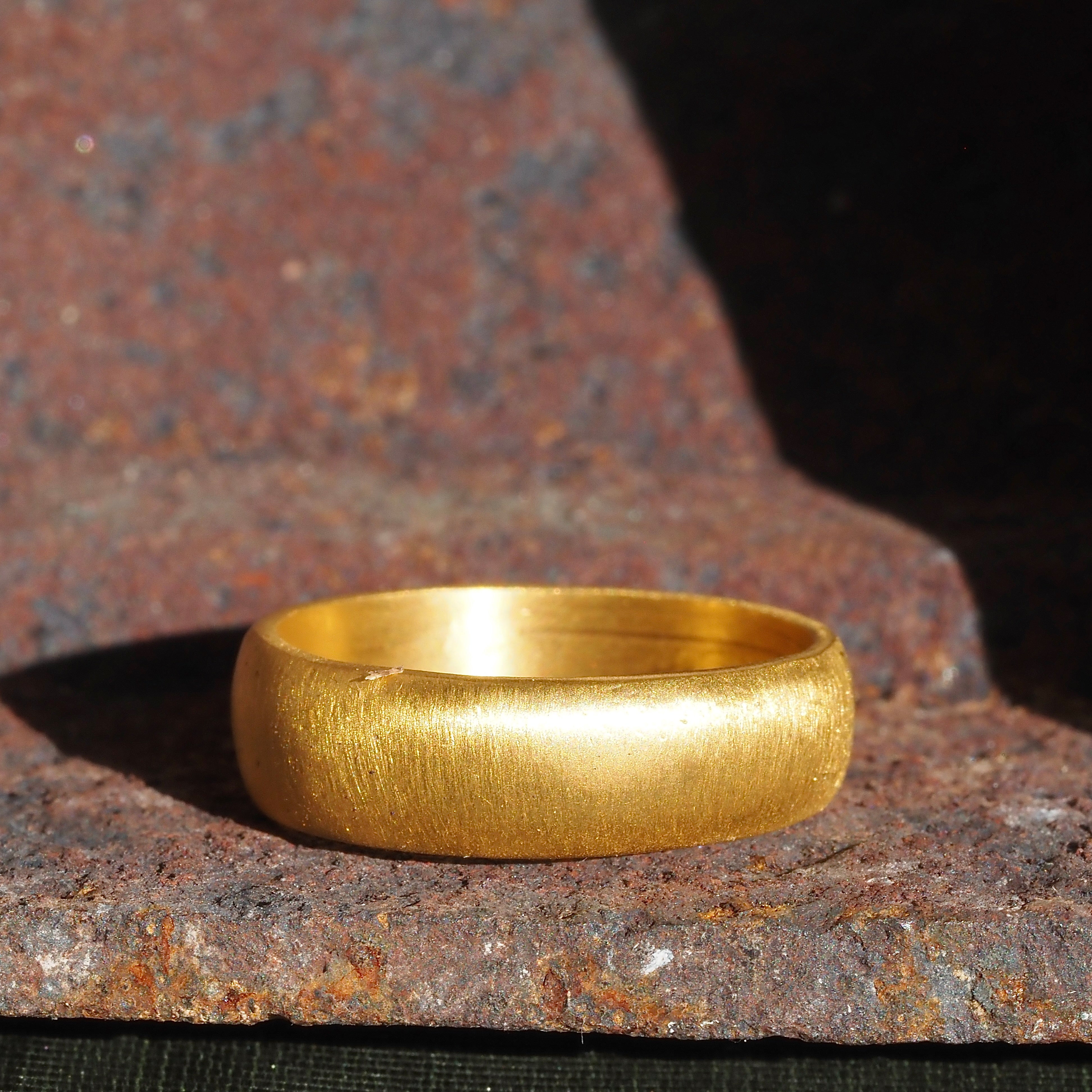 Vintage Brushed 24k Gold Band