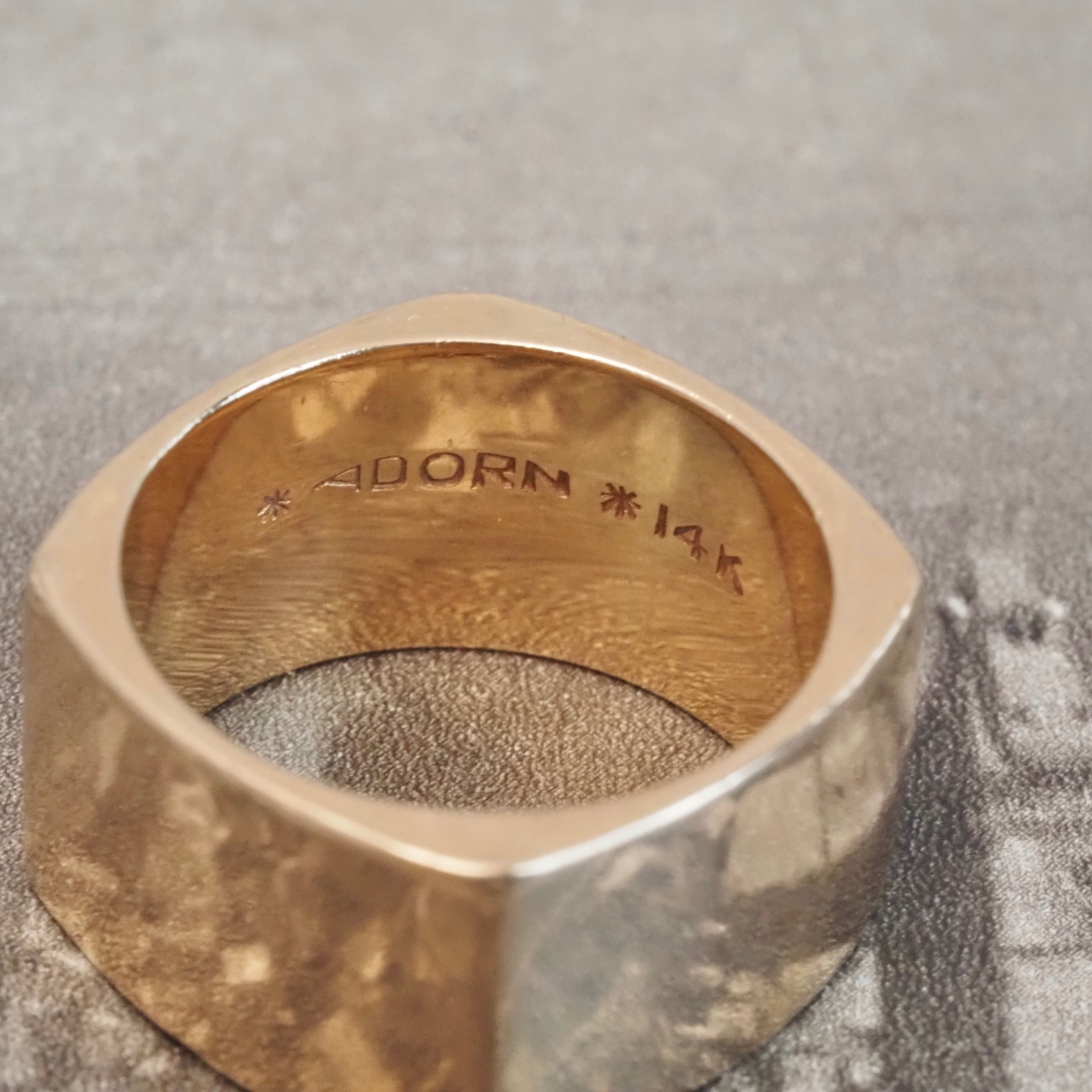 Vintage Squared 14k Gold Band