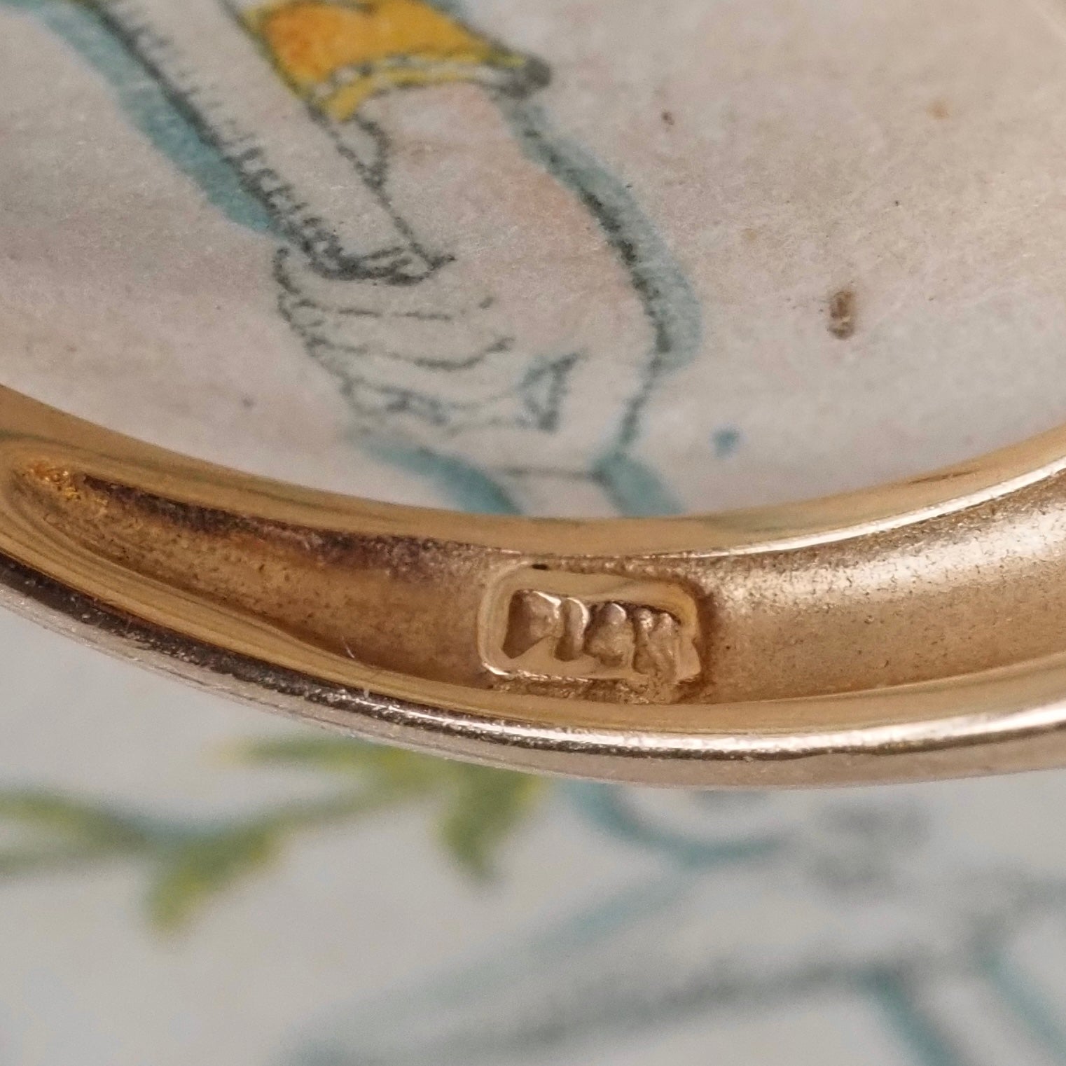 Vintage Pear Shaped Peridot and Citrine 14k Gold Ring