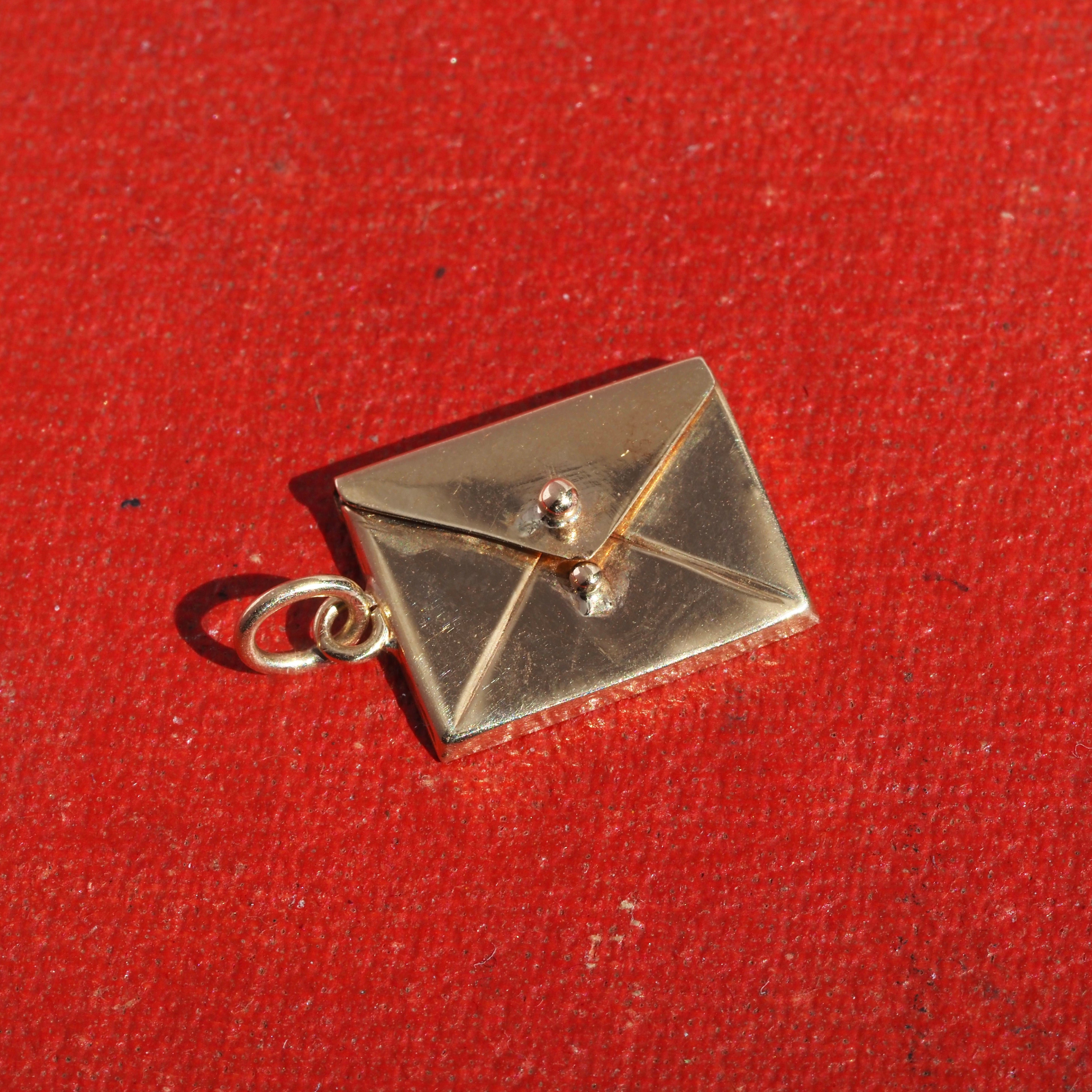 Vintage Envelope & Letter 14k Gold Charm Pendant
