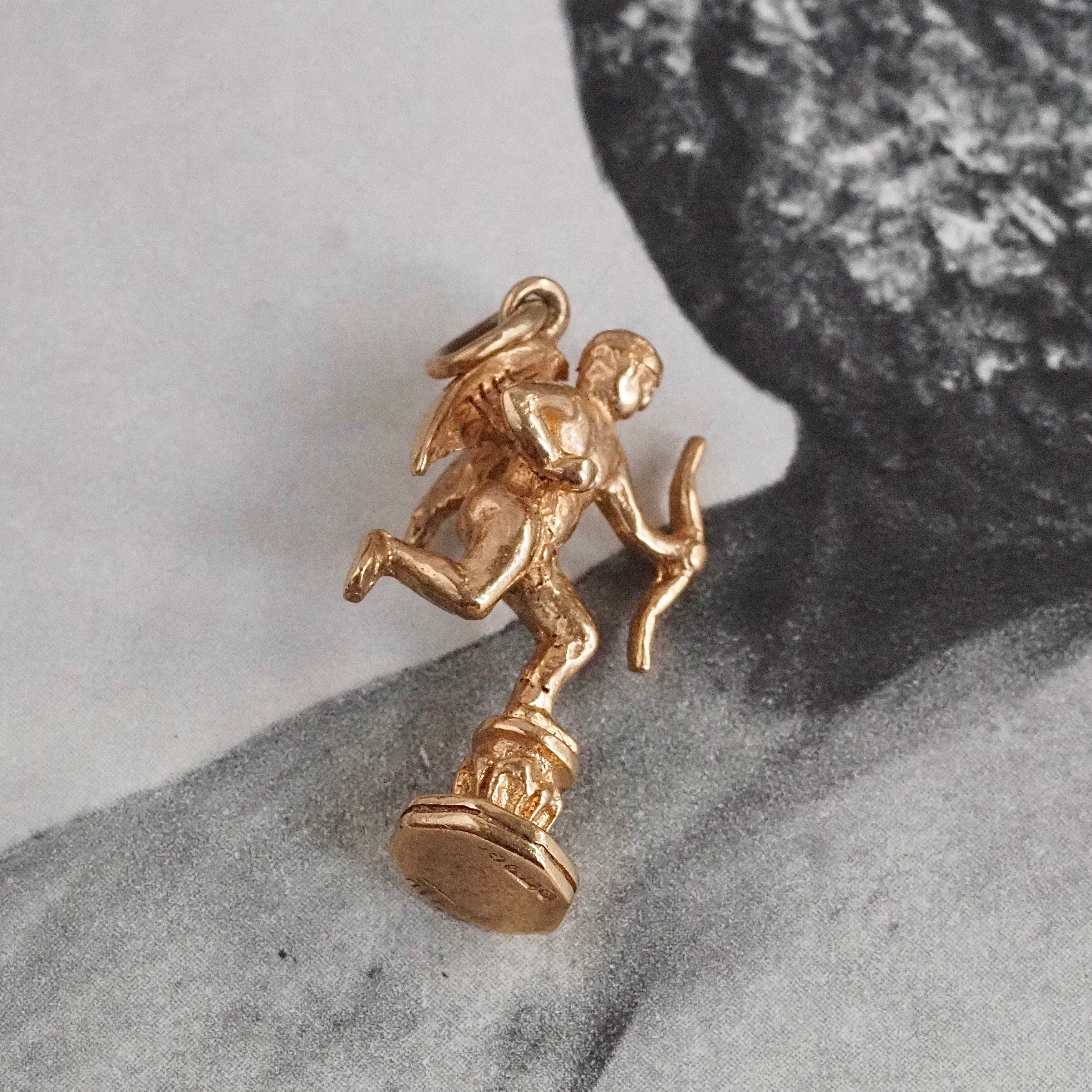 Vintage Cupid 9k Gold Charm