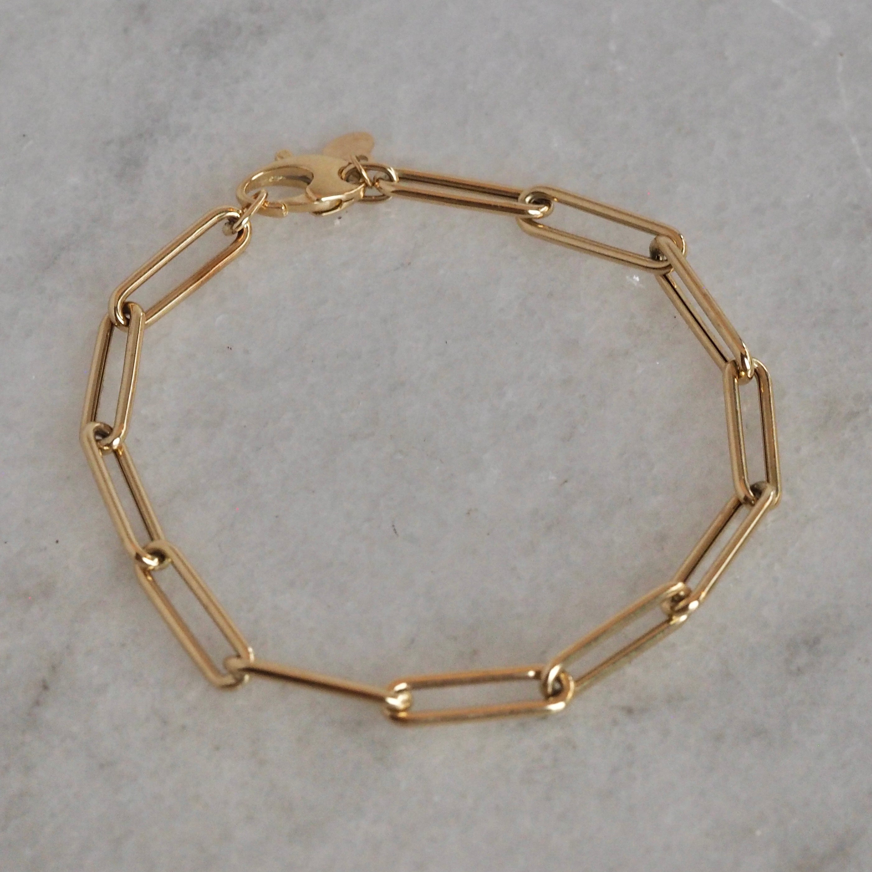 Vintage Italian 14k Gold Paperclip Chain Bracelet