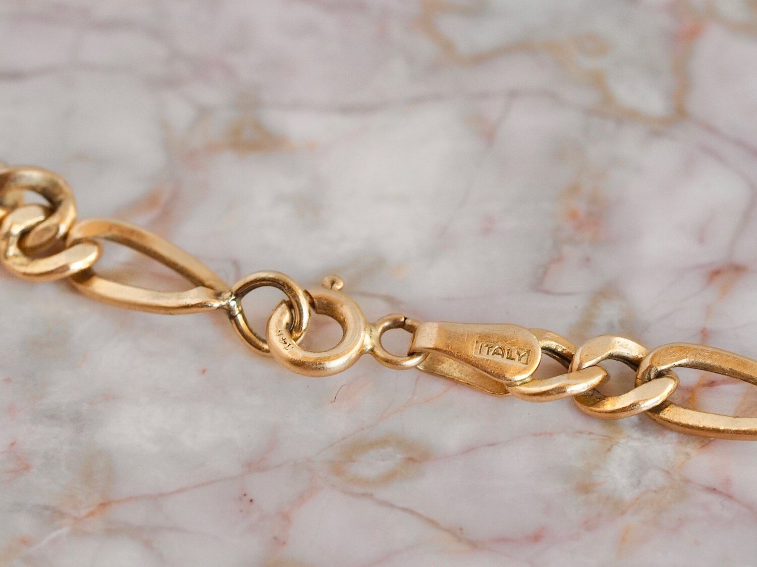 Vintage 14k Gold Italian Figaro 7.5" Bracelet