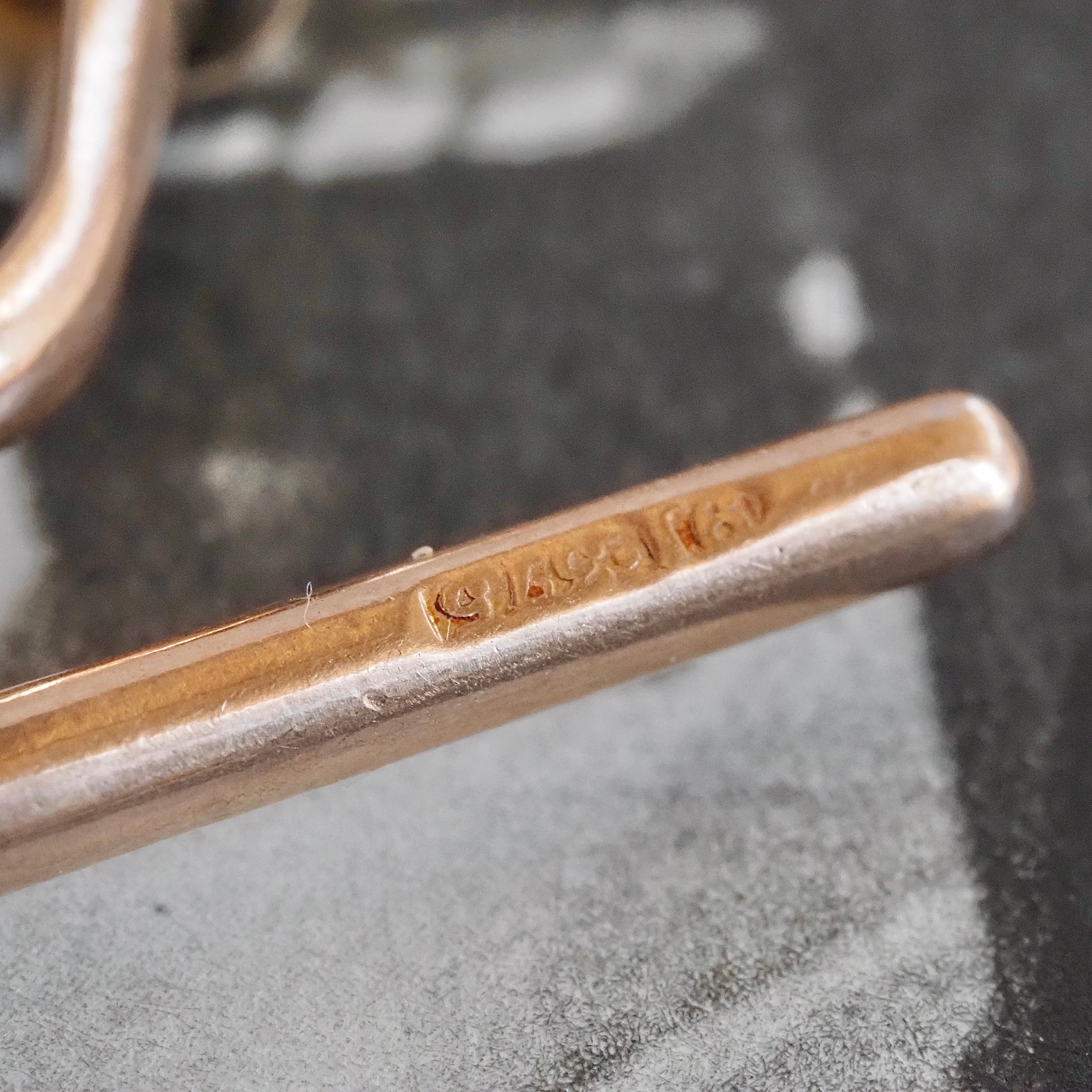 Antique c. 1901 English 9k Gold Trombone Link Albert Watch Chain Necklace with T-Bar and Dog Clips