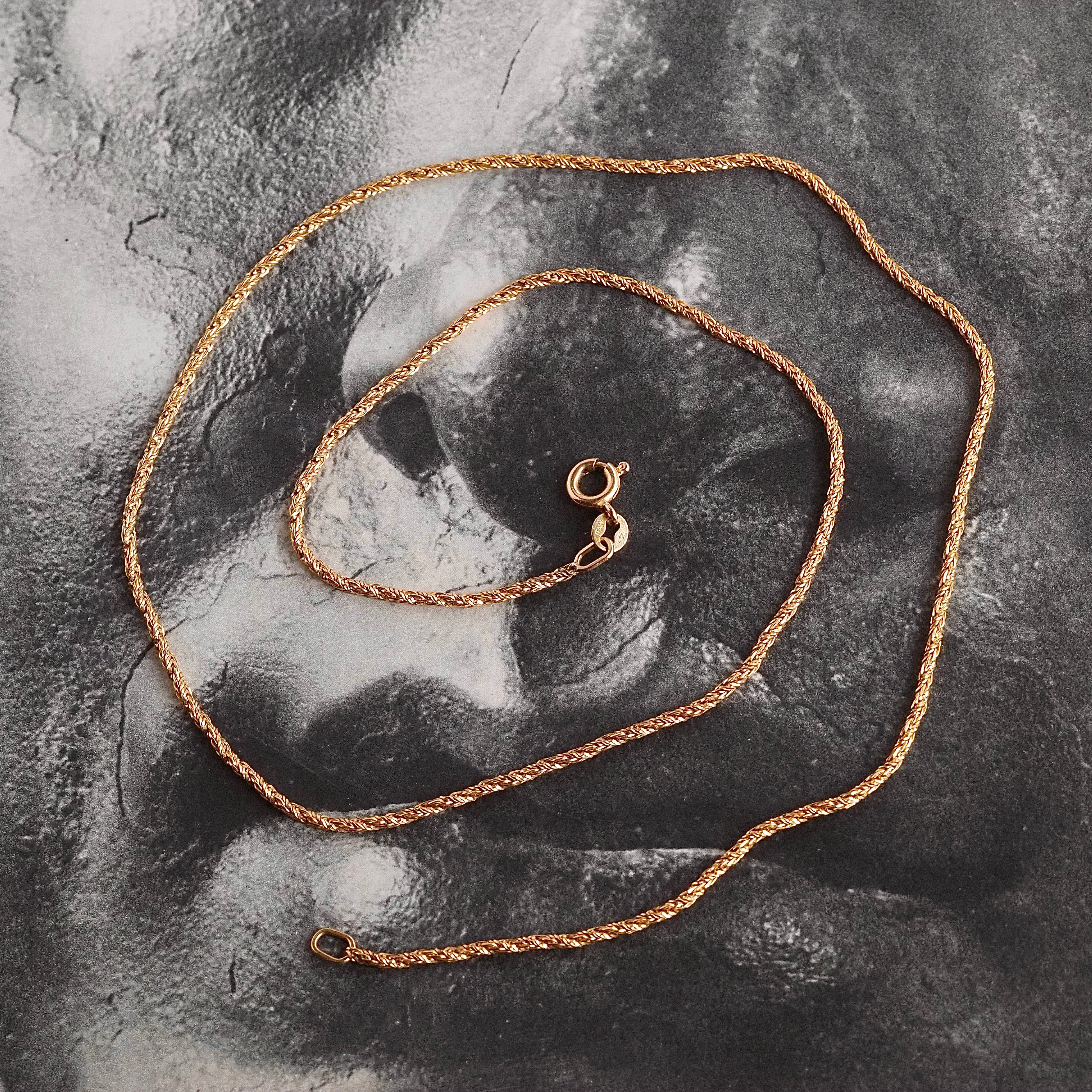 14k Gold Thick Woven Chain