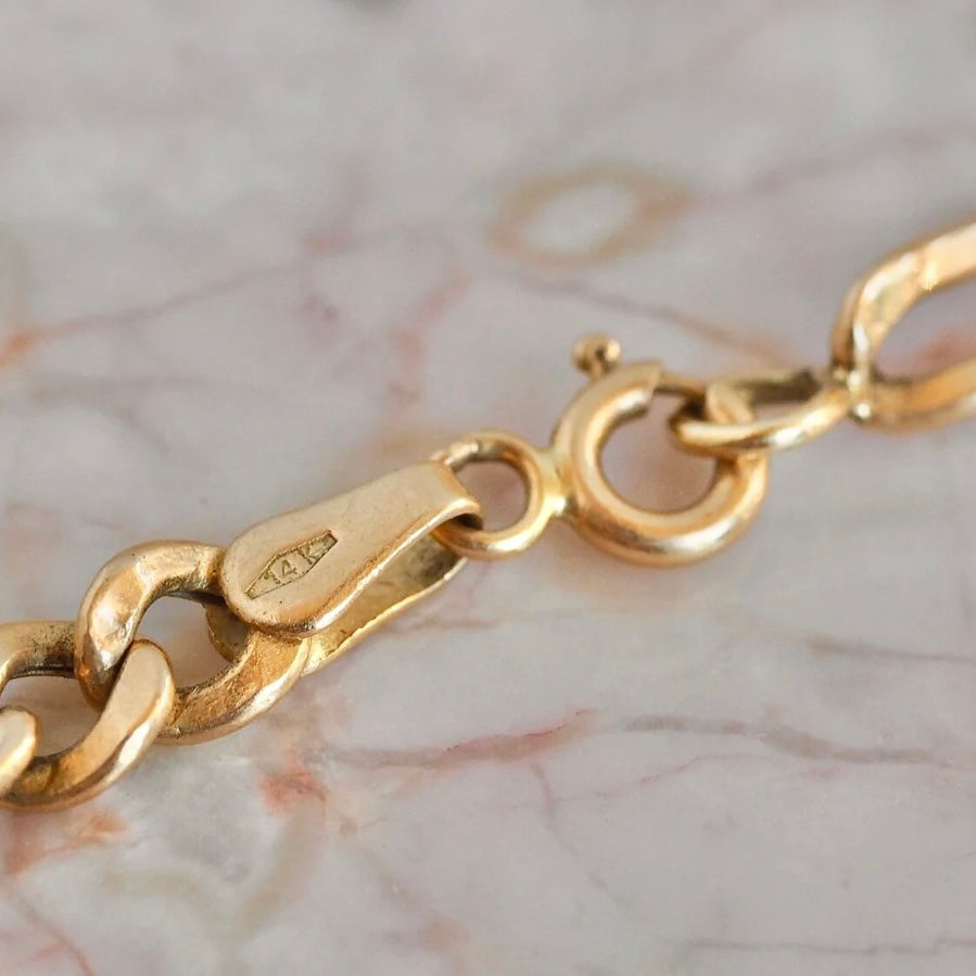 Vintage 14k Gold Italian Figaro 7.5" Bracelet