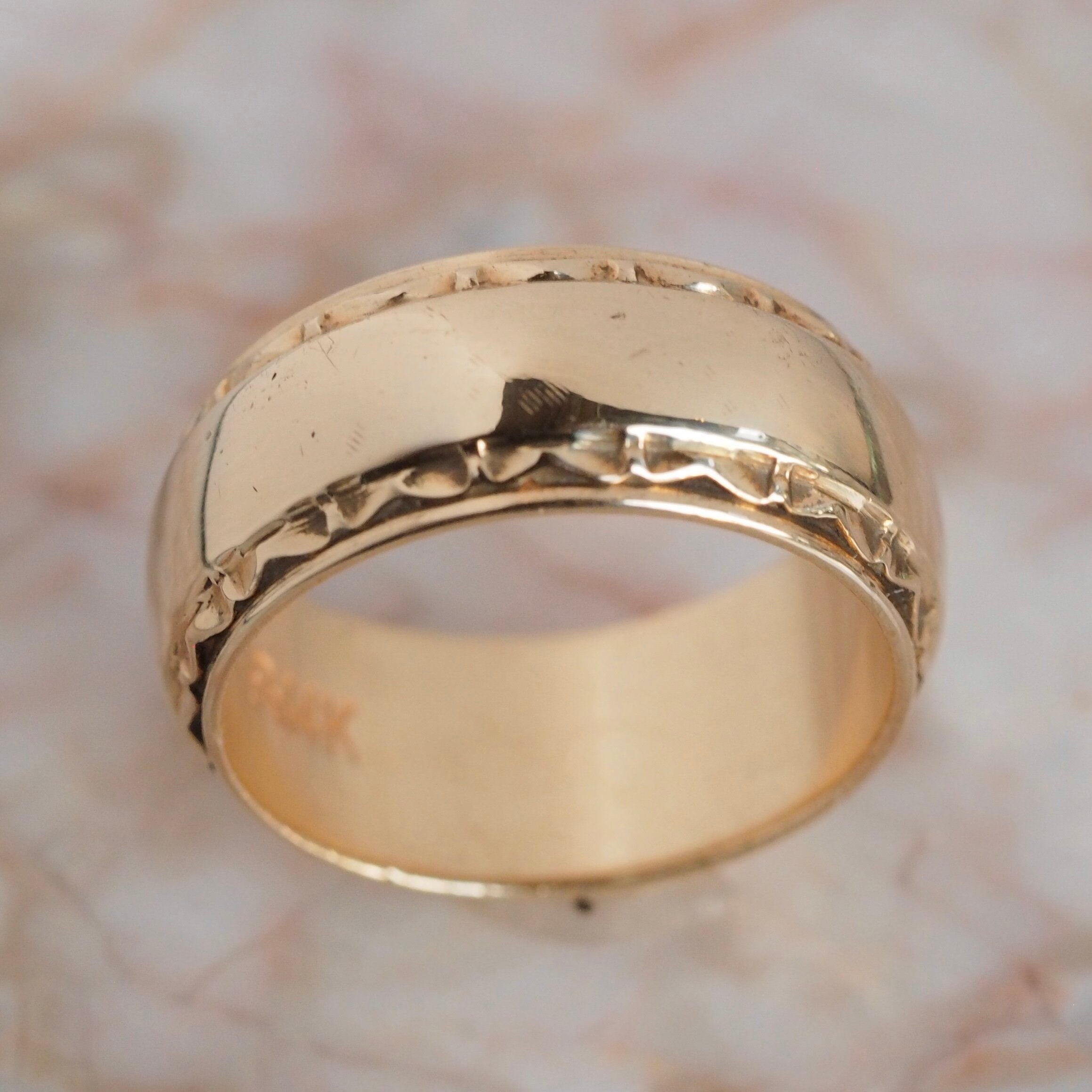 Mid-Century 14k Gold Wide Band