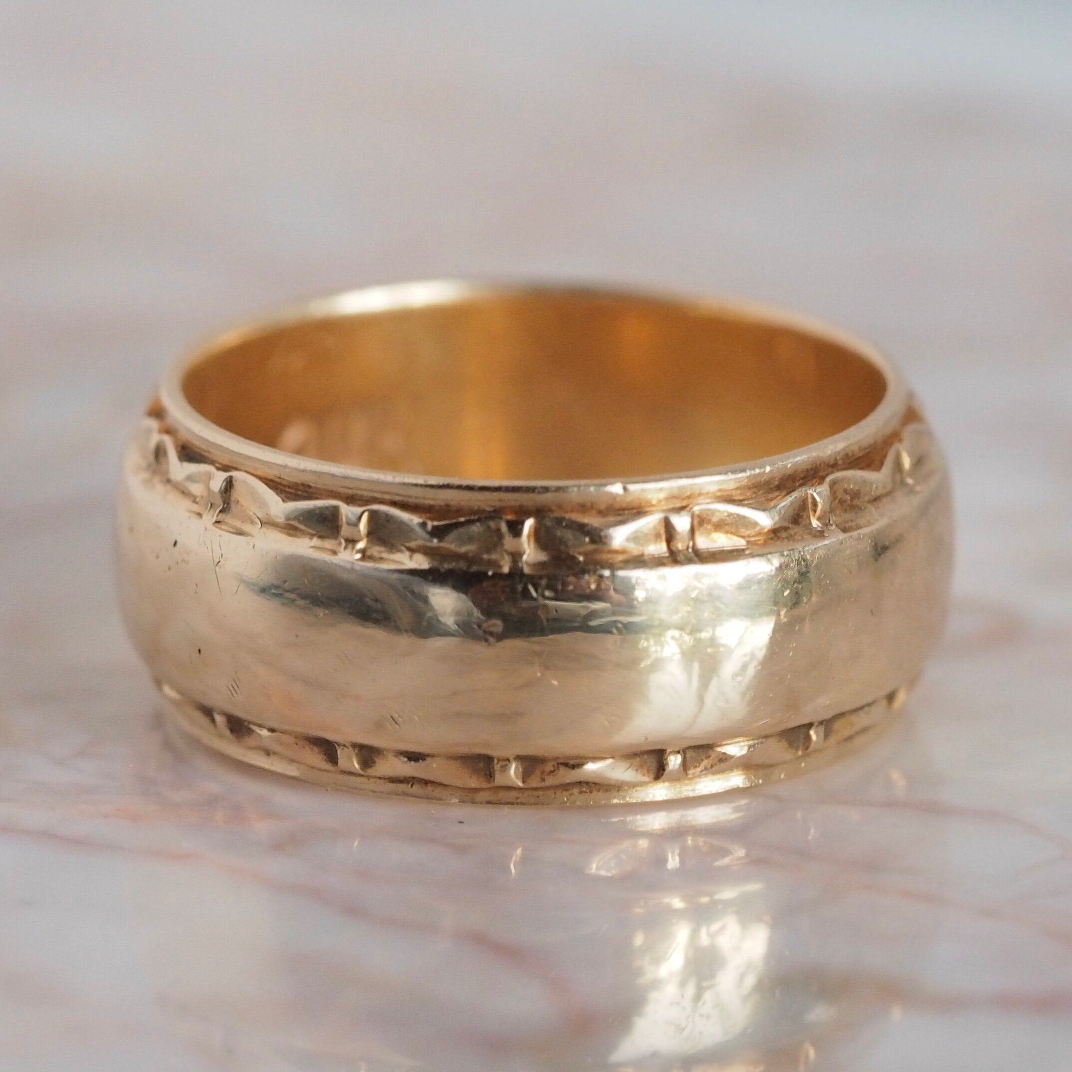 Mid-Century 14k Gold Wide Band