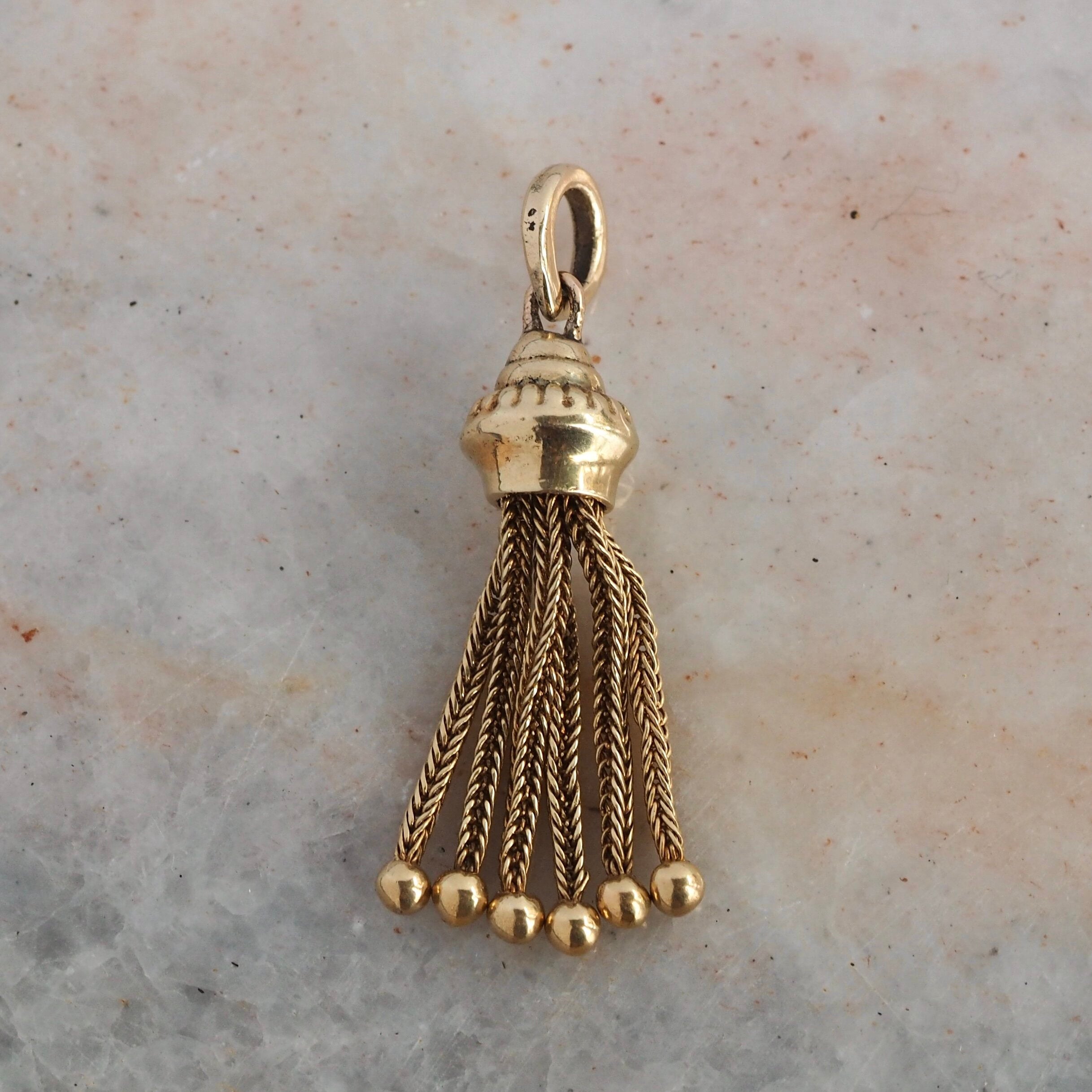 Antique Victorian 14k Gold Petite Tassel Pendant