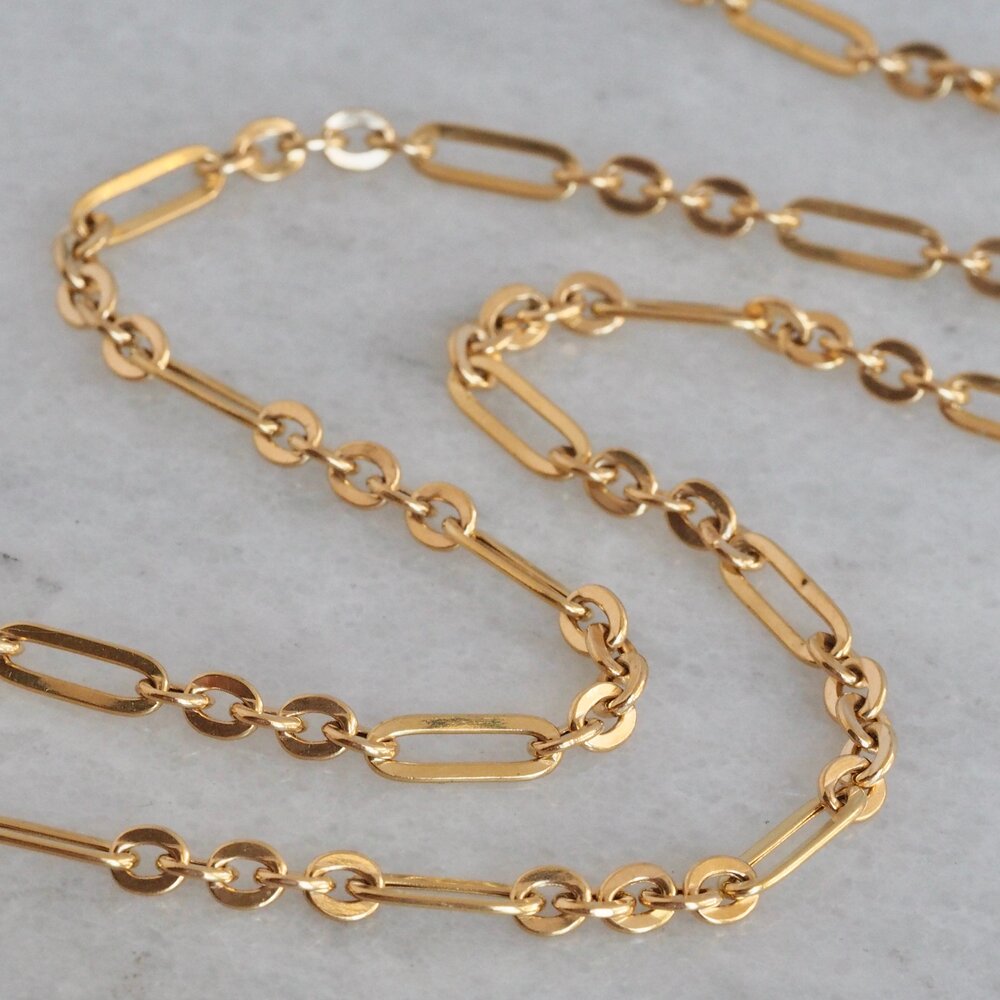 Vintage 18k Gold Paperclip Chain