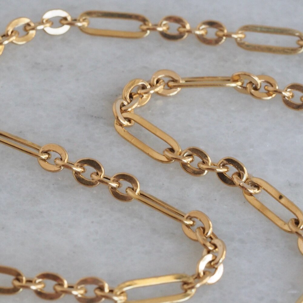 Vintage 18k Gold Paperclip Chain