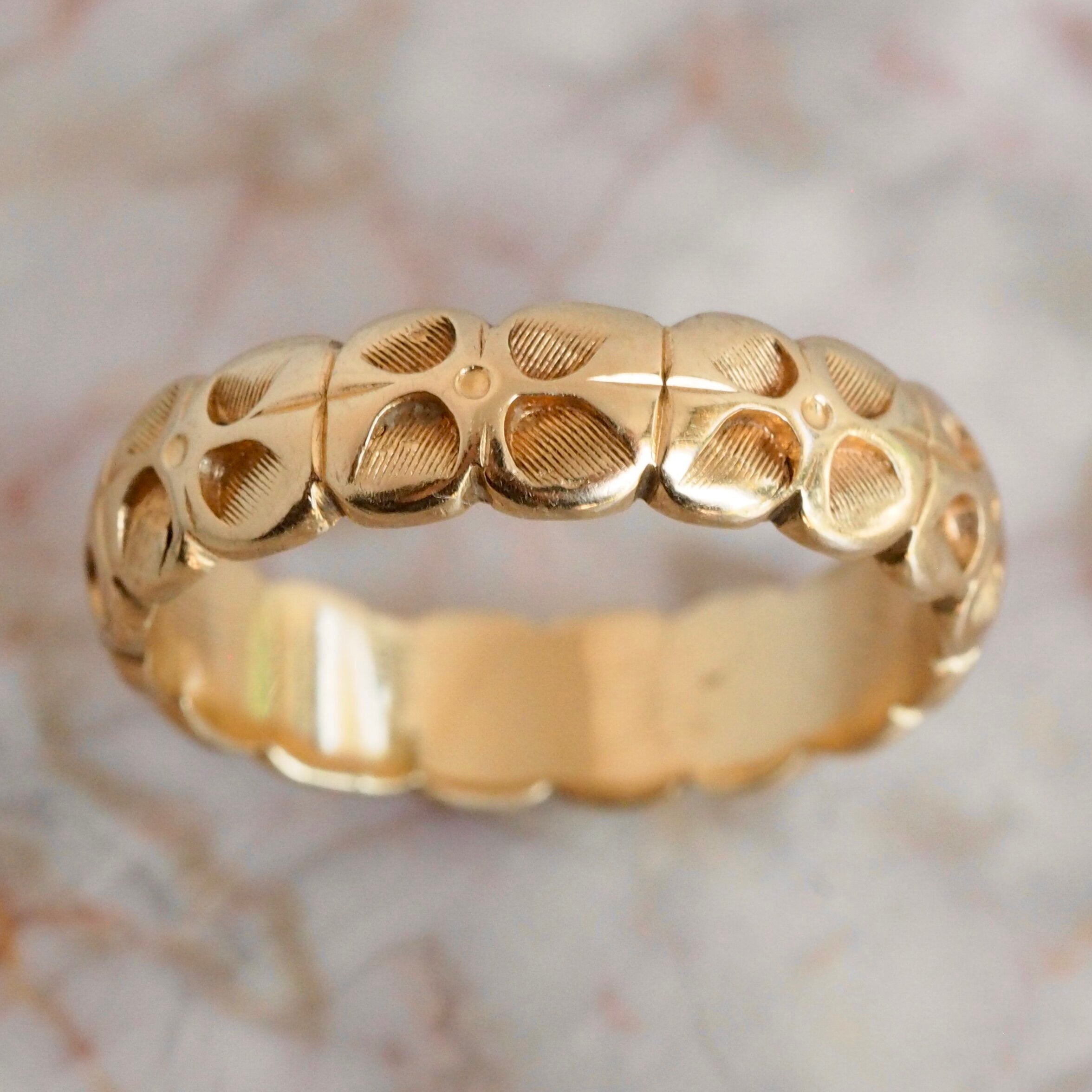 Vintage 14k Gold Chunky Orange Blossom Ring