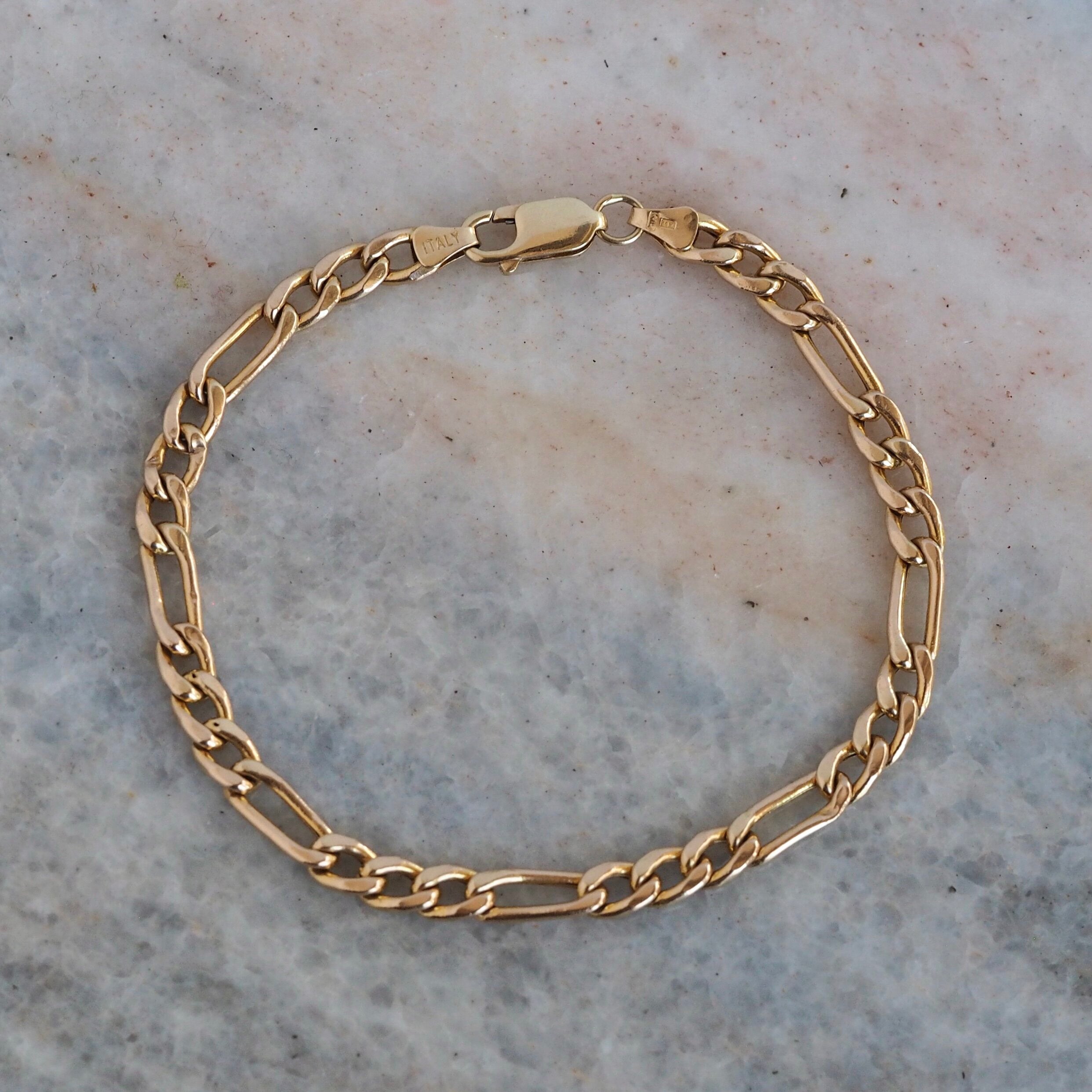 Vintage 14k Gold Italian Figaro 8.5" Bracelet