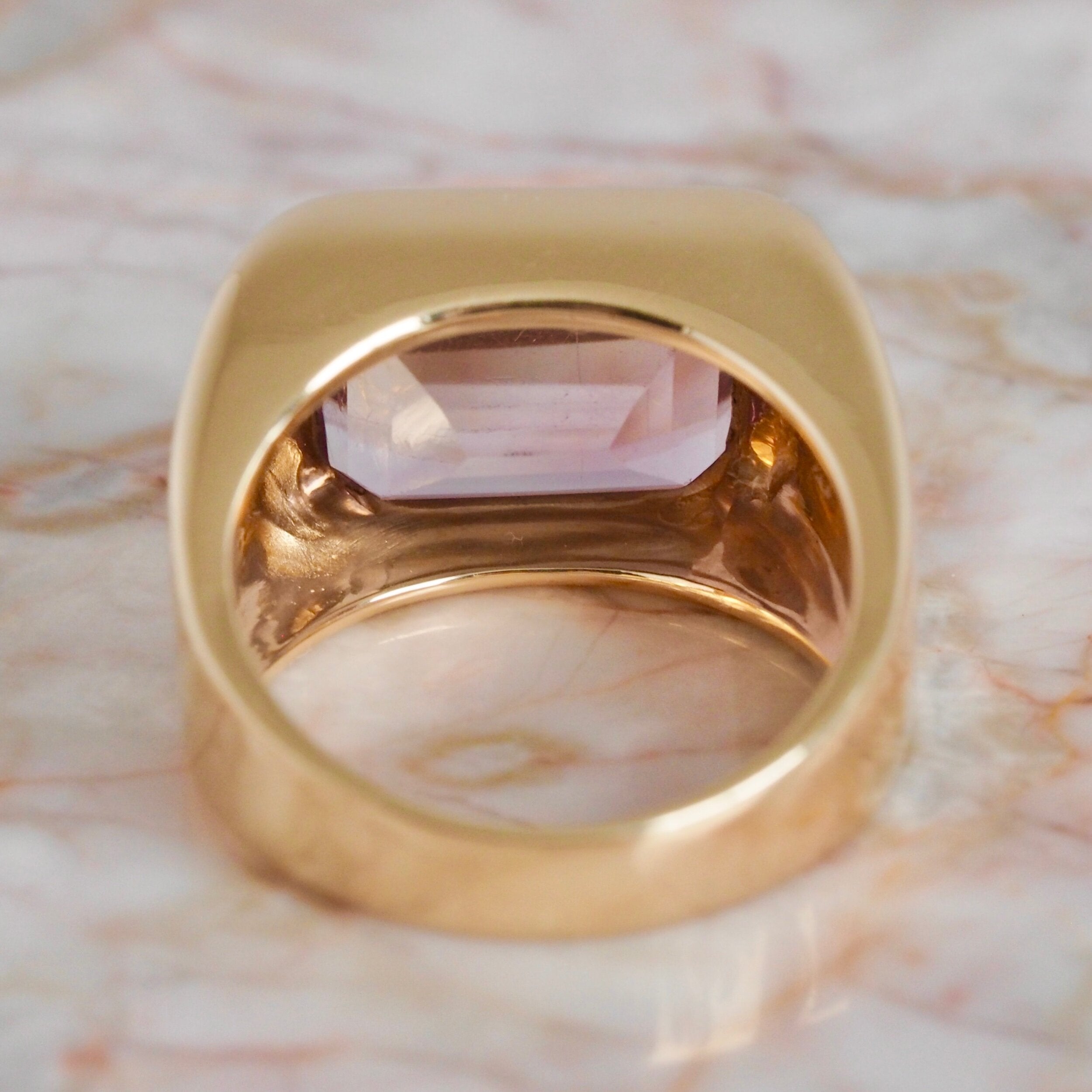 Vintage 14k Gold Rose de France Amethyst Ring