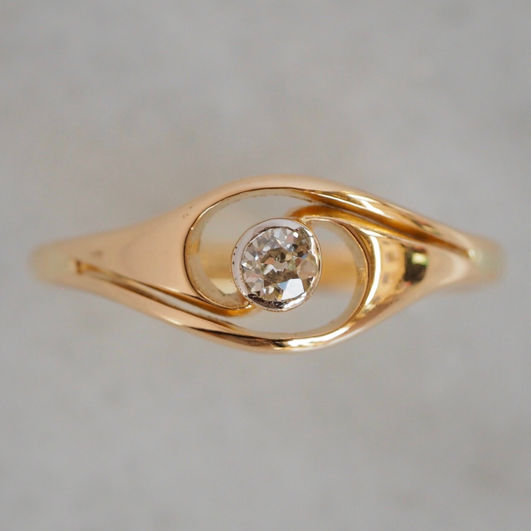 Vintage 18k Gold and Diamond Edwardian Inspired Ring