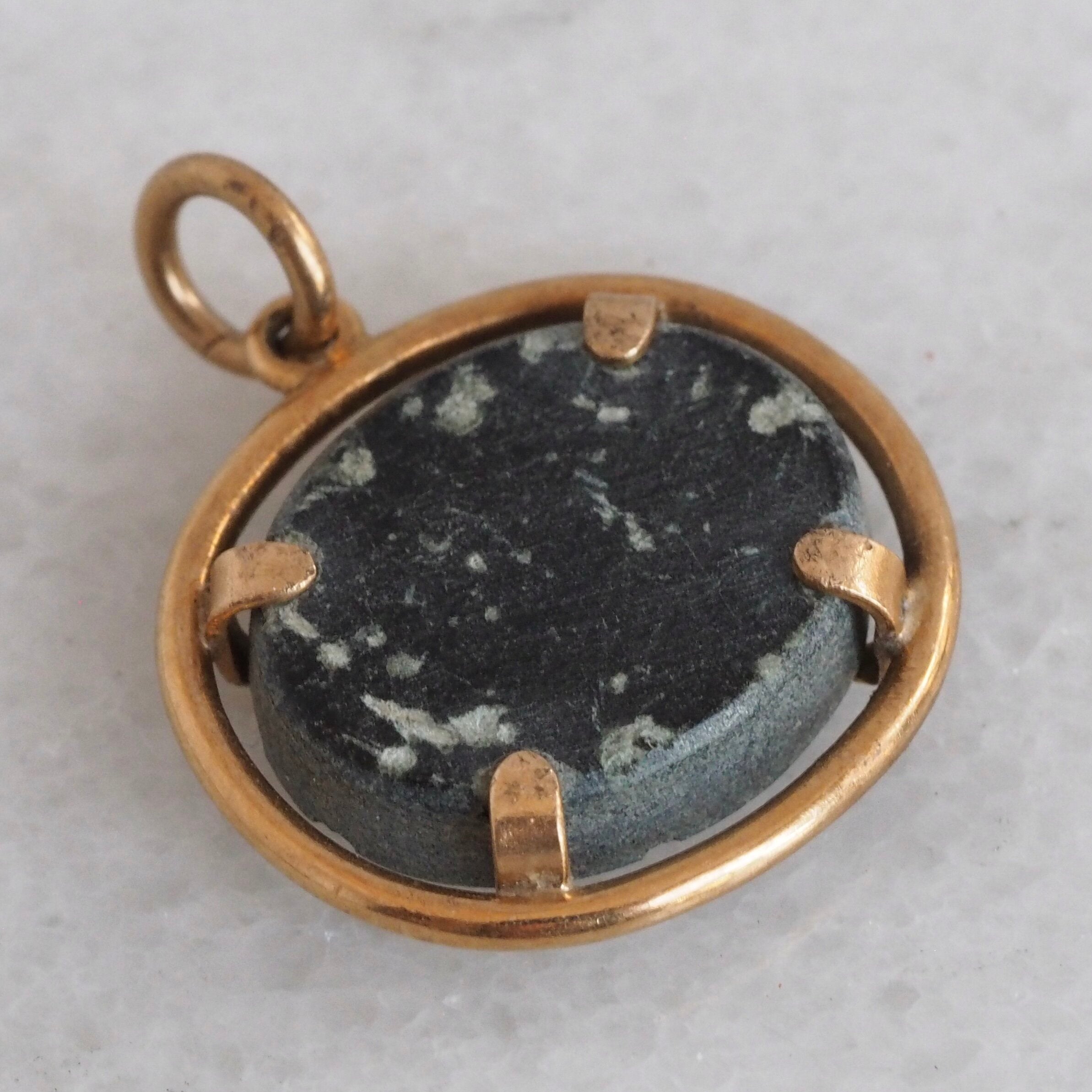 Vintage Ancient Style Antelope Intaglio in 14k Gold Setting