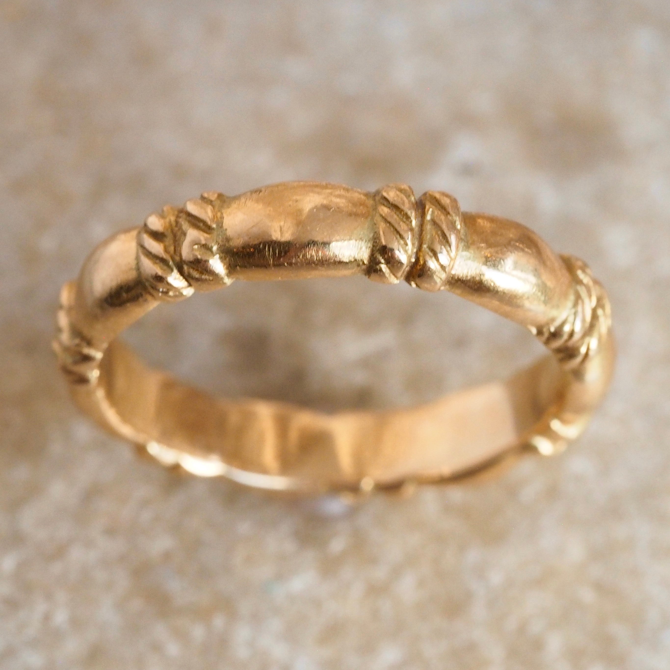 Vintage French 18k Gold Rope Band