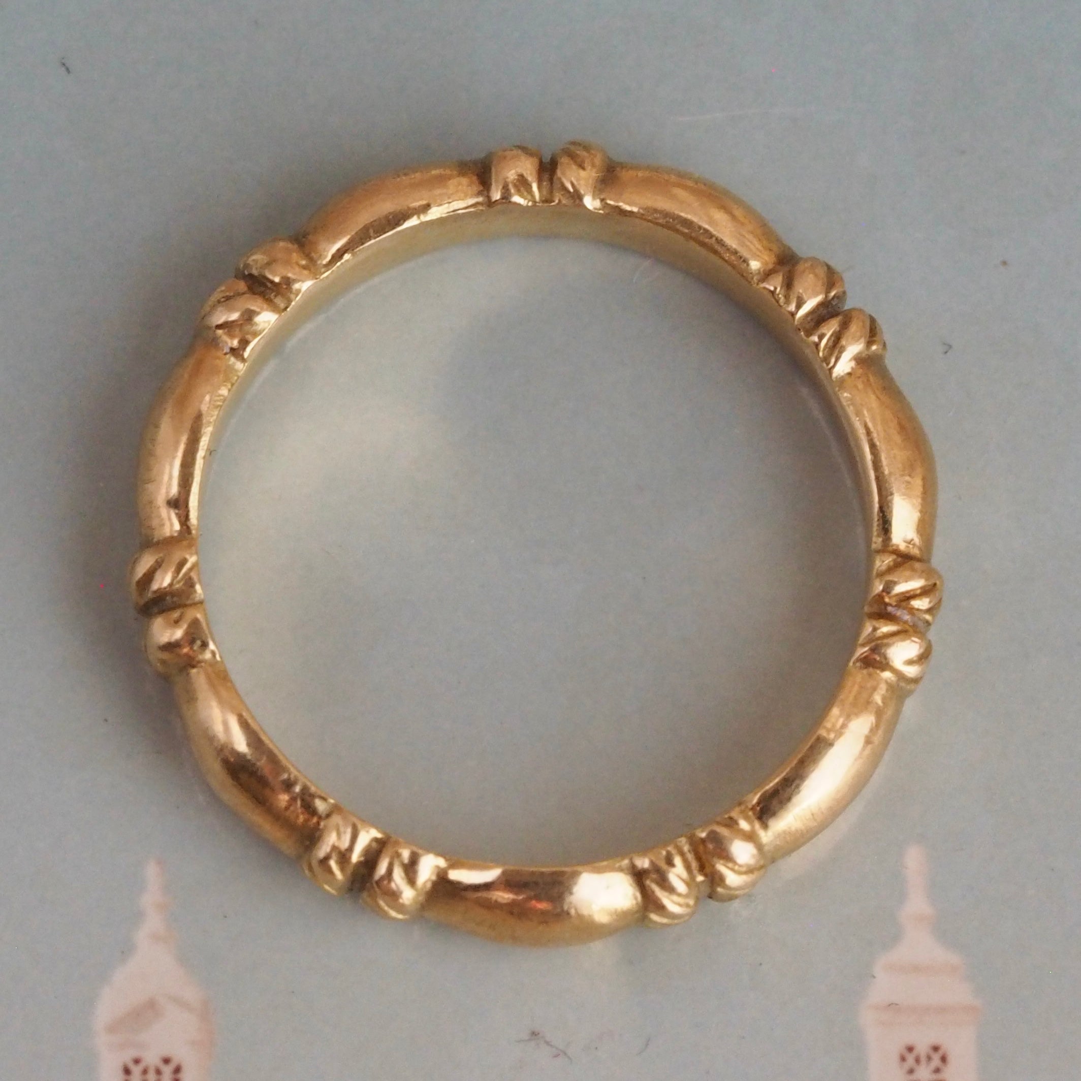 Vintage French 18k Gold Rope Band
